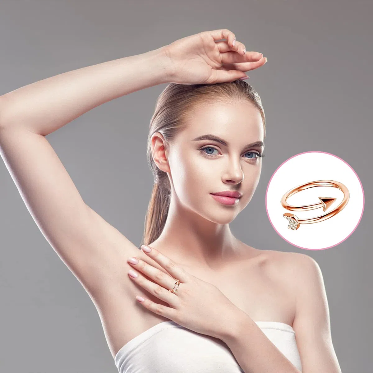 Set 9 Pezzi Anelli Donna Regolabili per Tutte le Dita, Gioielli Vintage, Aperti Impilabili in Oro Rosa, Piede
