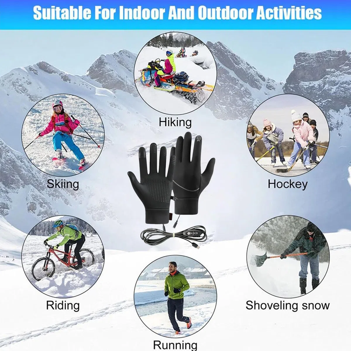 Guanti Riscaldati USB | Guanti Termici Per Mani Fredde In Nevicate E Climi Rigidi,Riscaldamani Temperatura Regolabile per Sport Trekking Snowboard Sci Campeggio Bici Equitazione
