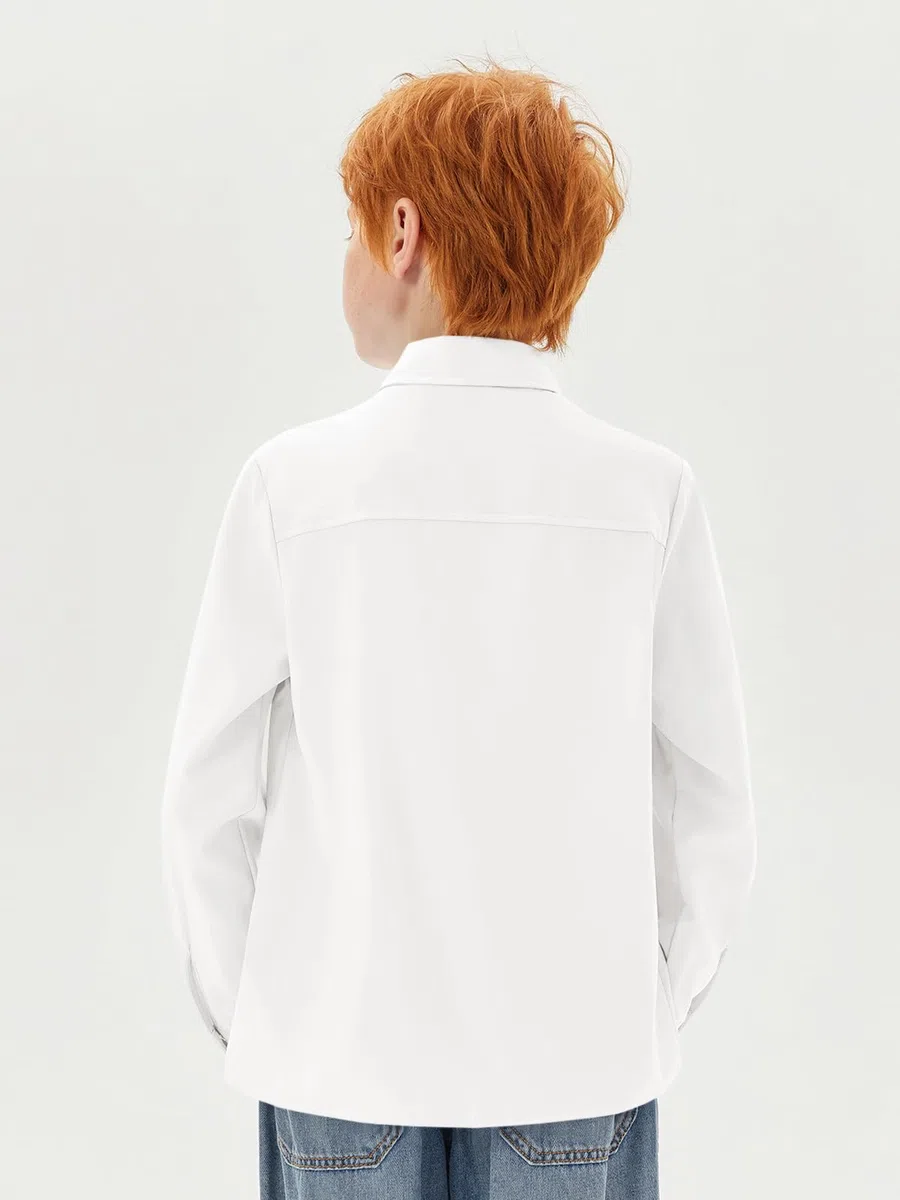 Haloumoning Camicia da ragazzo a maniche lunghe, vestibilità normale, casual, per il tempo libero, per feste, tinta unita, facile da stirare, formale
