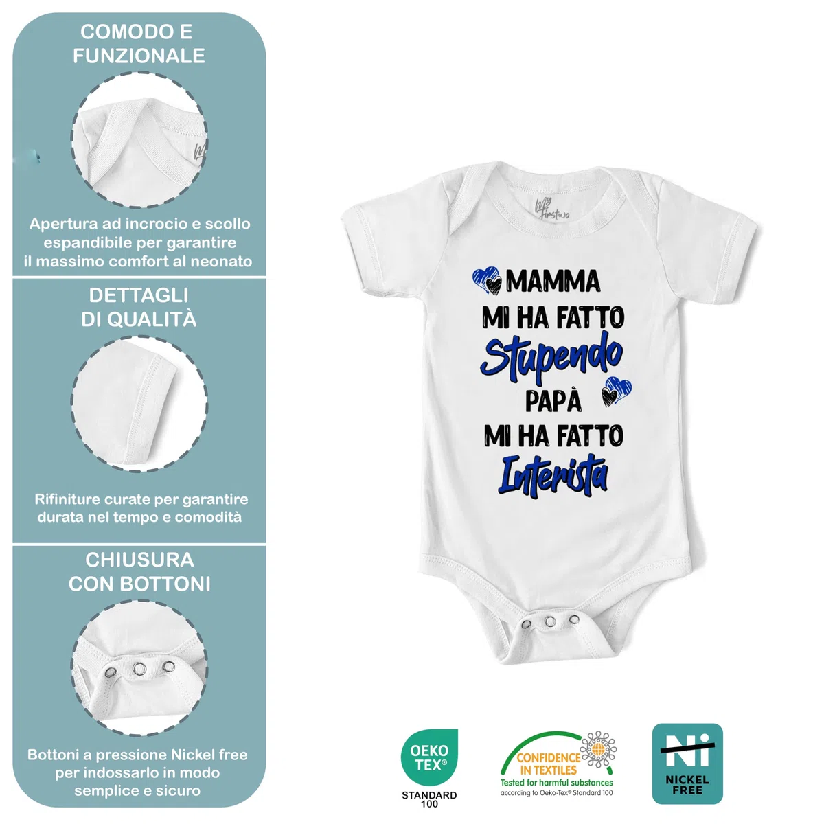 Body Neonato Mamma mi ha Fatto Stupendo Papà mi ha Fatto Interista - Baby Body Divertente Manica Corta 100% Cotone Morbido - Simpatica Idea Regalo Baby Shower
