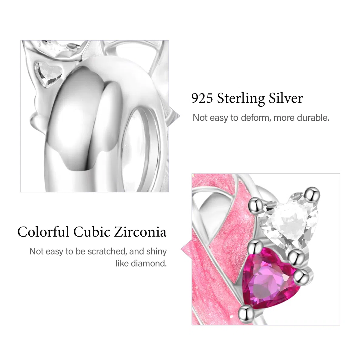 "Consapevolezza Del Cancro Al Seno" Ciondolo di Nastro Rosa in,Argento Sterling 925 Ciondolo Per le Donne Regalo Per Lei e Per La Mamma