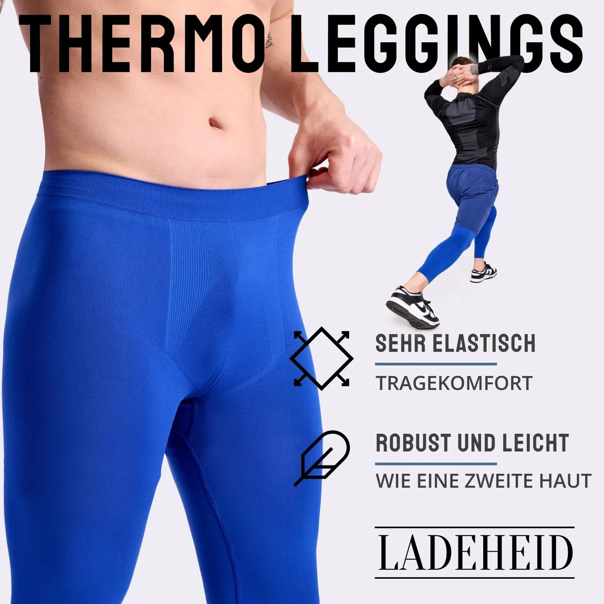 Ladeheid Pantaloni Calzamaglia Lunghi Intimo Termico, Uomo per Sport Invernali Sci, Snowboard Corsa all'aperto LA40-260