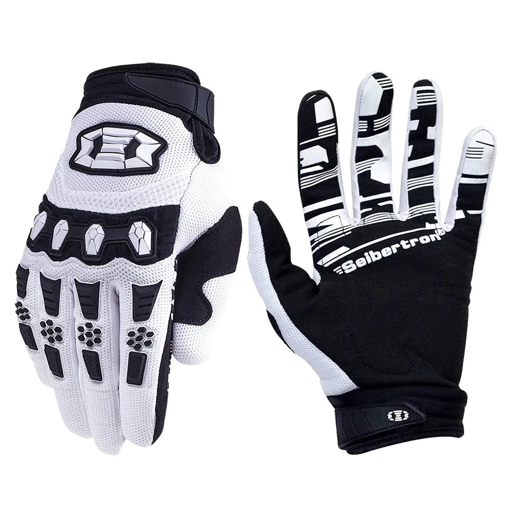 Seibertron Dirtpaw Donna e Uomo Traspirante Touch Screen Pieno Dito Guanti Sportivi per Ciclismo Bicicletta Bici BMX MX ATV MTB e Road Racing Motorcycle Motocross con Protection sulle nocche