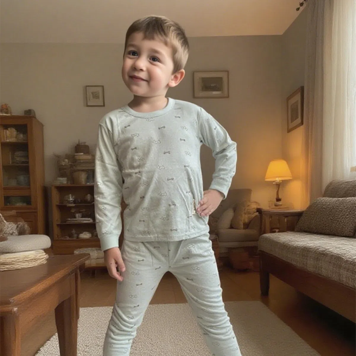 100% Cotone delle Ragazze dei Neonati Pajamas Set Manica Lunga Sleepwear (6M-5Anni) (Tag65 (3-4 Anni), Reticolo 9(Vita Alta))