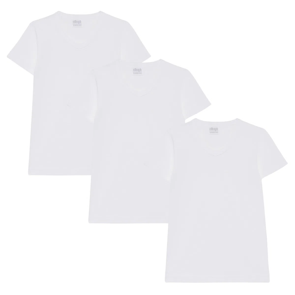 Ellepi Magliette Bambino Cotone Bielastico Collo a V – Set 3 pz