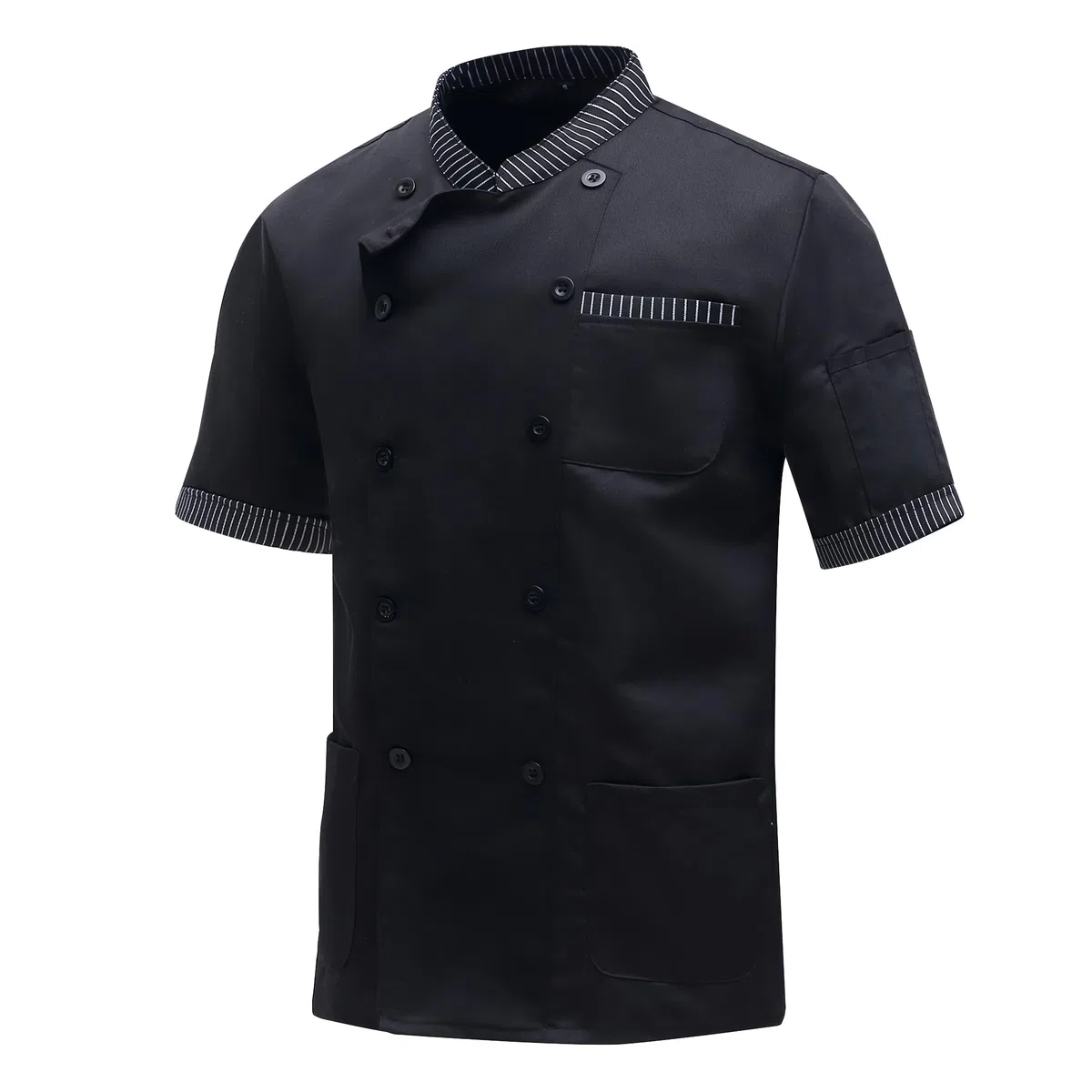 Giacca Cuoco Uomo con Bottoni Lavoro Ristorante Cucina Professionale Chef Traspirante Uniforme Cuoco Giacca Maniche Corte Cucina