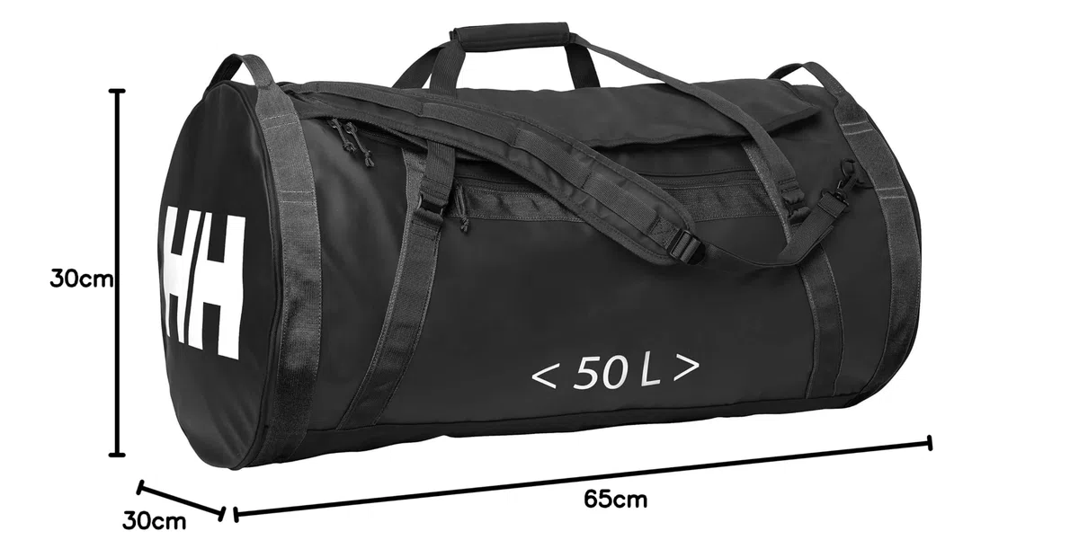 Helly Hansen Unisexe Sac de sport HH 2 50L, Noir 2.0, STD