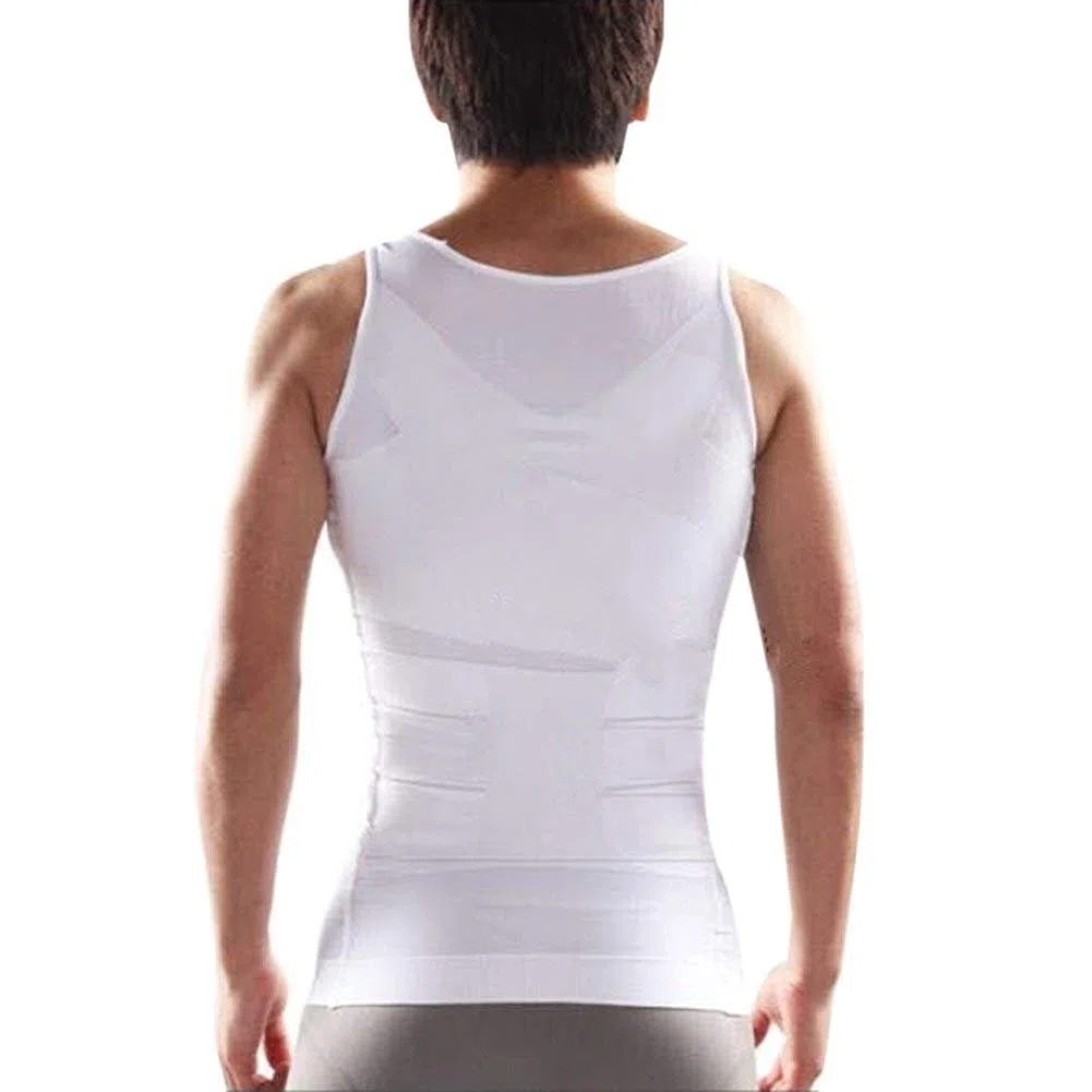 Canotta snellente da uomo, contenitiva, a compressione muscolare, Blu, XL