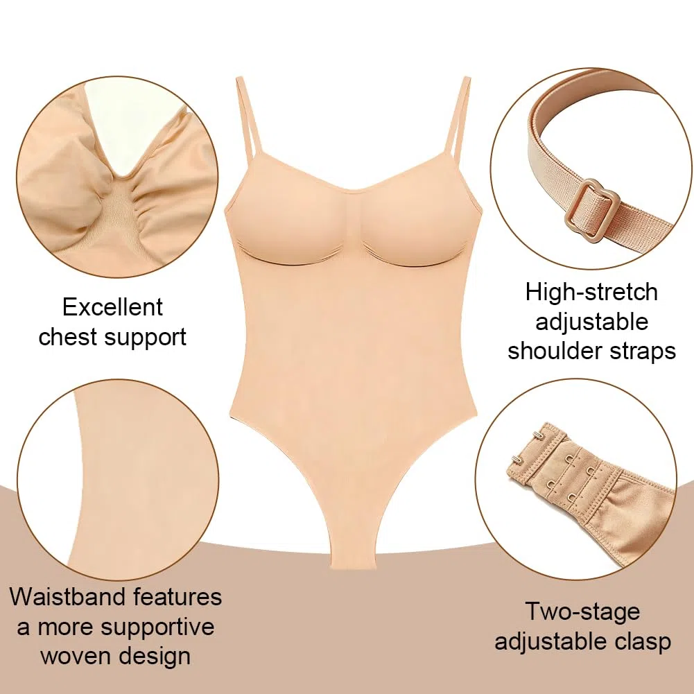 DiULi Body Contenitivo Modellante Donna Shapewear Bodysuit Guaina Contenitiva Donna Snellente e Versatile con Materiali Traspiranti e Tracolla Regolabile
