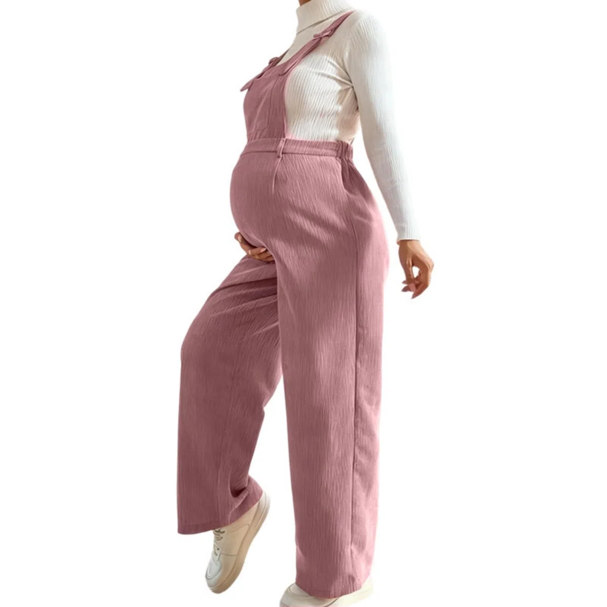 Salopette Premaman Donna Invernale, Tuta Premaman Donna Elegante con Tasche Morbida Comode Larga Taglie per Casual, Gravidanza, Lavoro, Salotto
