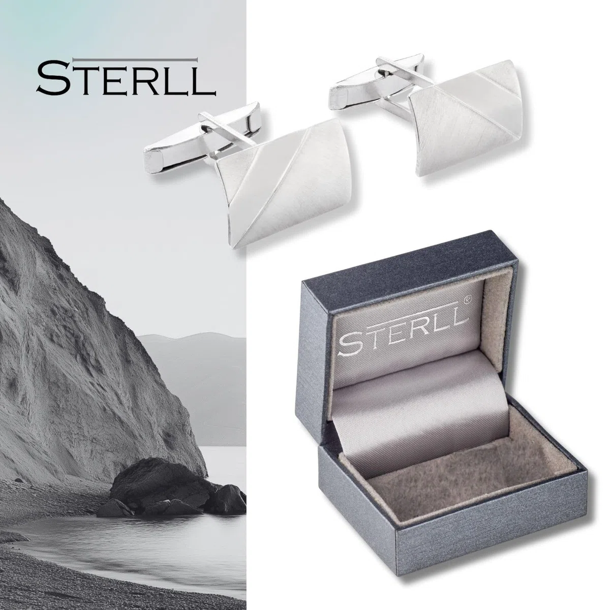 Gemelli Da Polso In Argento 925 Da Uomo Con Moderno Design Superficie