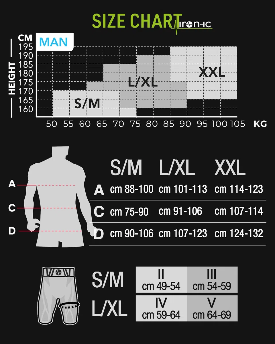 Iron-Ic - Pantaloncini Tecnici Unisex A Compressione Traspiranti E Antibatterici, Scaldamuscoli per Alta Prestazione in Gara E Allenamento - Art. 400810