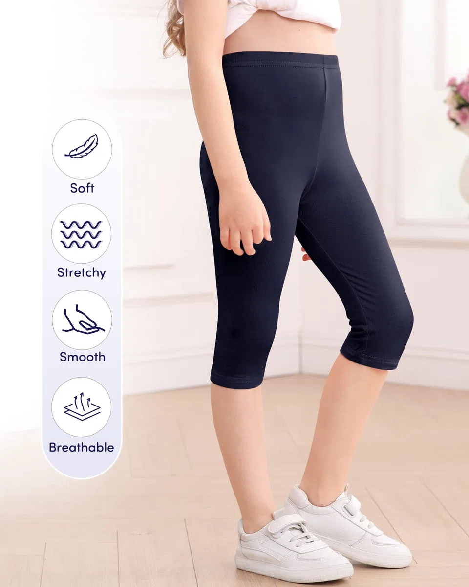 Domee Leggings 3/4 Pinocchietti Estivi Bambina Pacco da 3