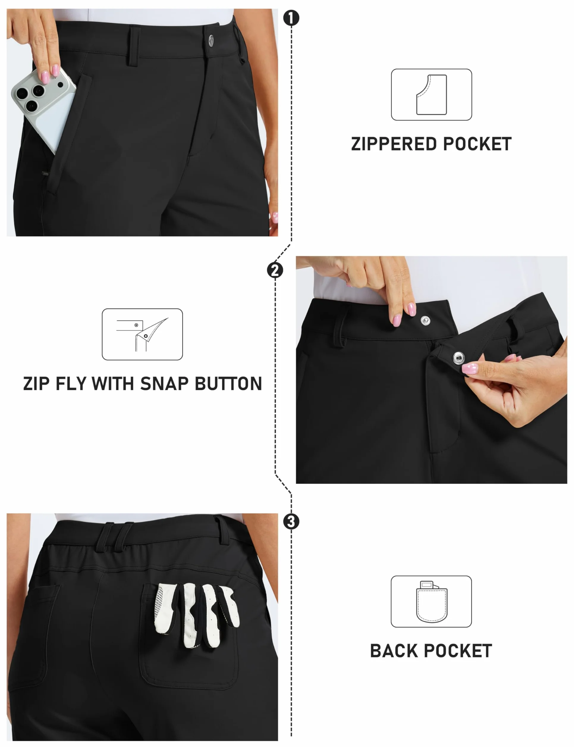 MoFiz Pantaloncini da Golf da Donna Pantaloni Cargo Corti Leggeri Bermuda Shorts UPF 50+ Pantaloncini Trekking per Estivi