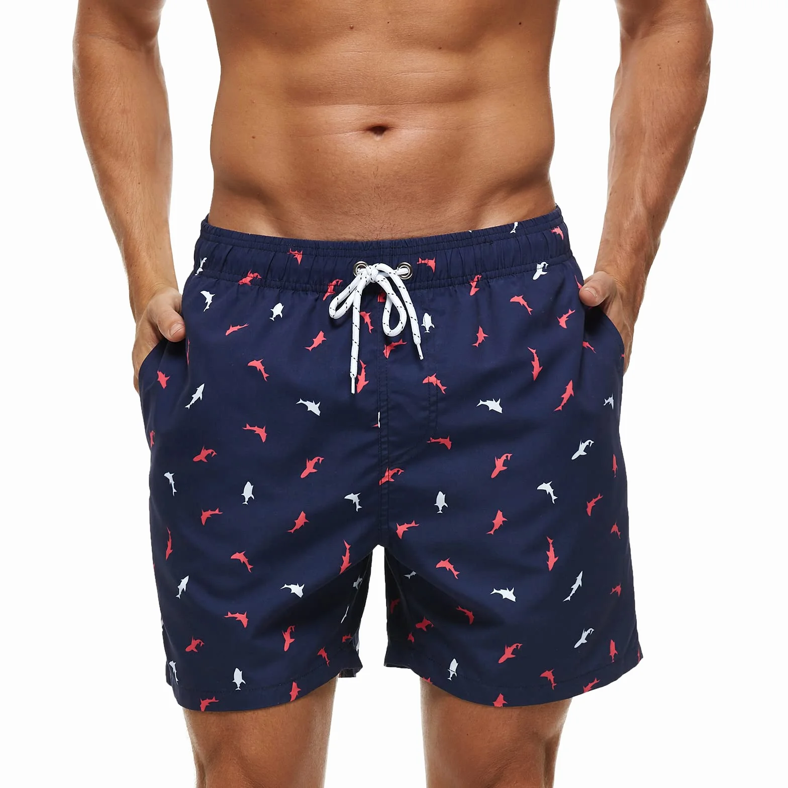 Costume Uomo Mare Pantaloncini Casual, Costumi da Bagno Uomo Surf Lungo Costume da Spiaggia Piscina Pantaloncino Estivo con Tasche e Coulisse Regolabile