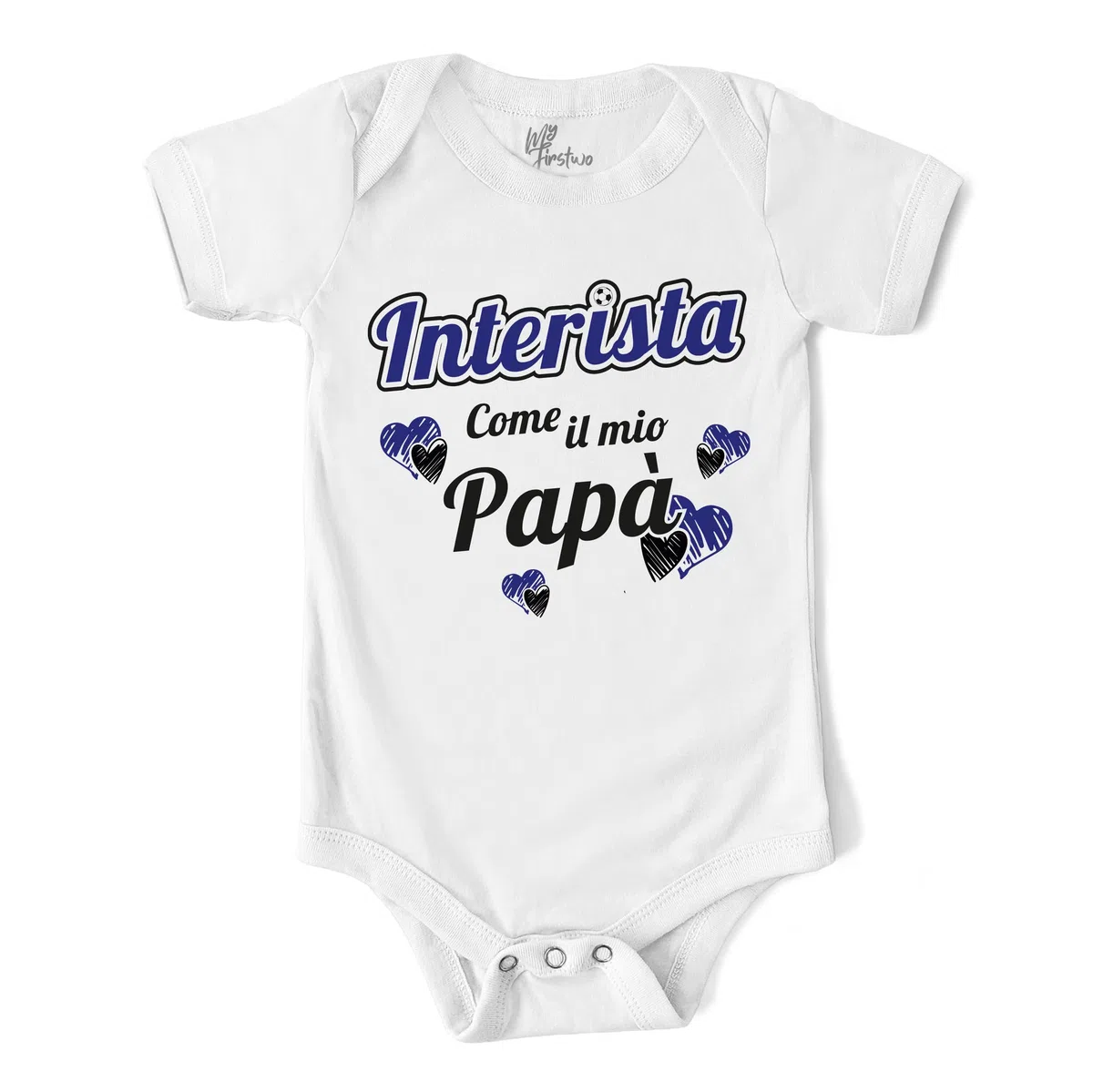 Body Neonato Interista come il mio Papà - Body Divertente a Manica Corta 100% Cotone Morbido e Traspirante - Simpatica Idea Regalo Piccolo Tifoso Maschio e Femmina Baby Shower
