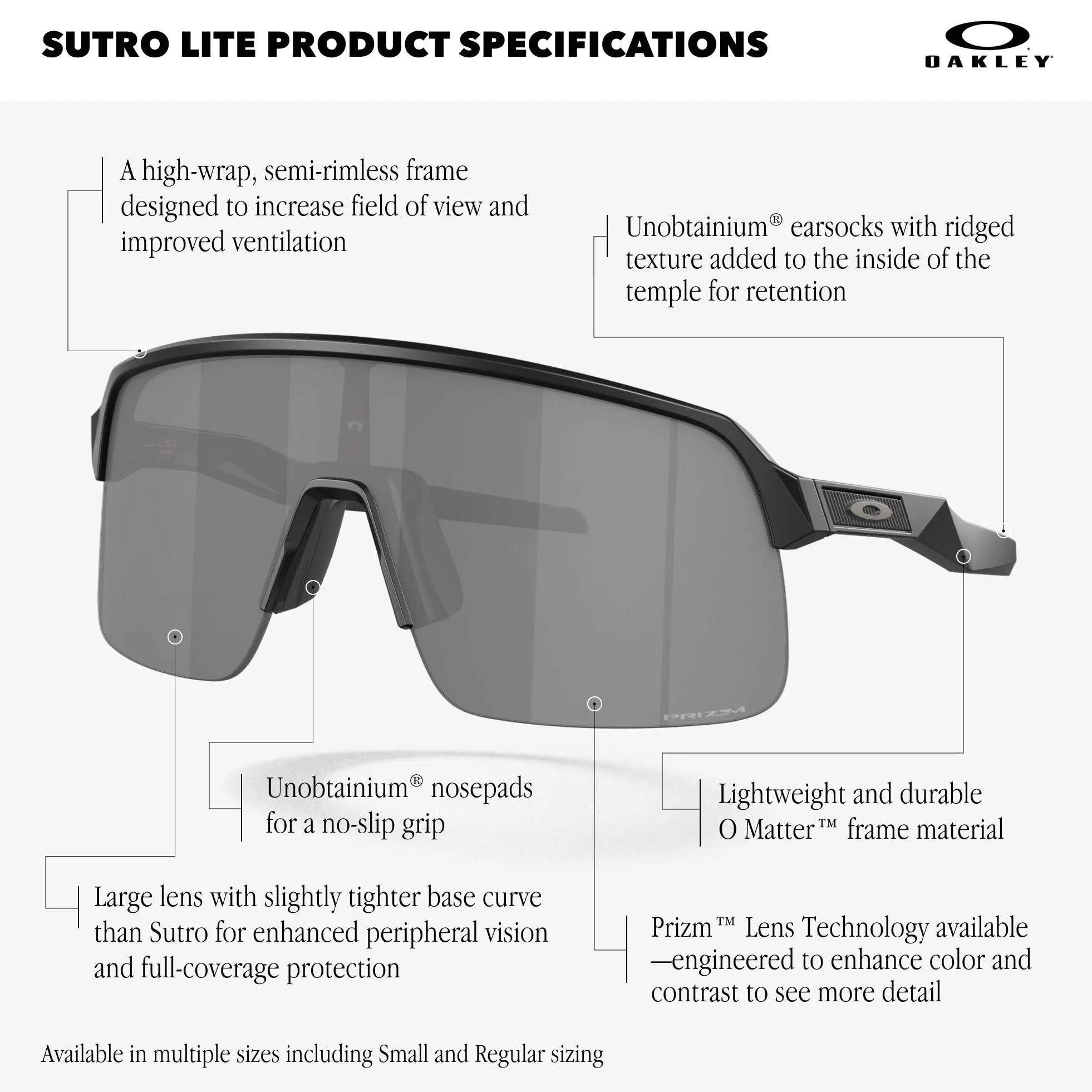Oakley Unisex Sunglasses Matte Carbon Frame