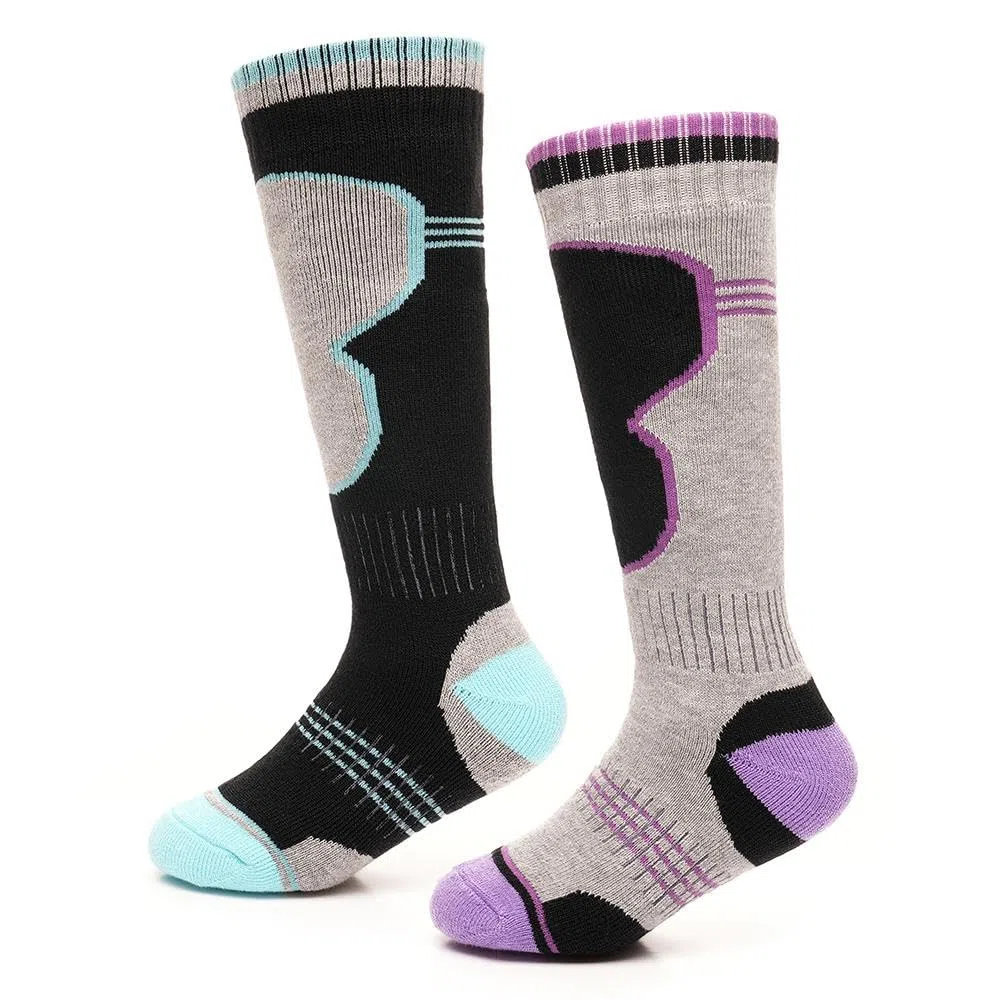 A2Z 4 Kids Premium Ragazzi Termico Sciare Calzini Per Inverno All'aperto Attività Pack Di 2 High Prestazione Lungo Calzini Per Sciare Snowboard Escursionismo Warm Acrilico Miscela Activewear Calzini