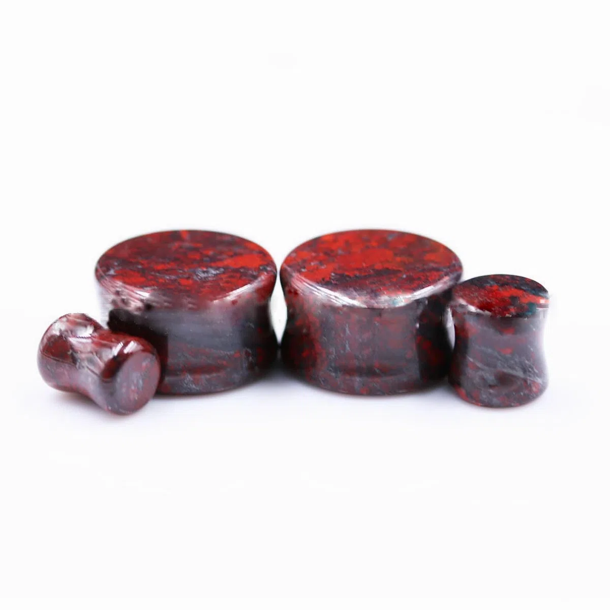 2 pezzi 6 mm (2G) doppia pietra svasata dilatatori dilatatori piercing gioielli pietra rossa per uomini e donne