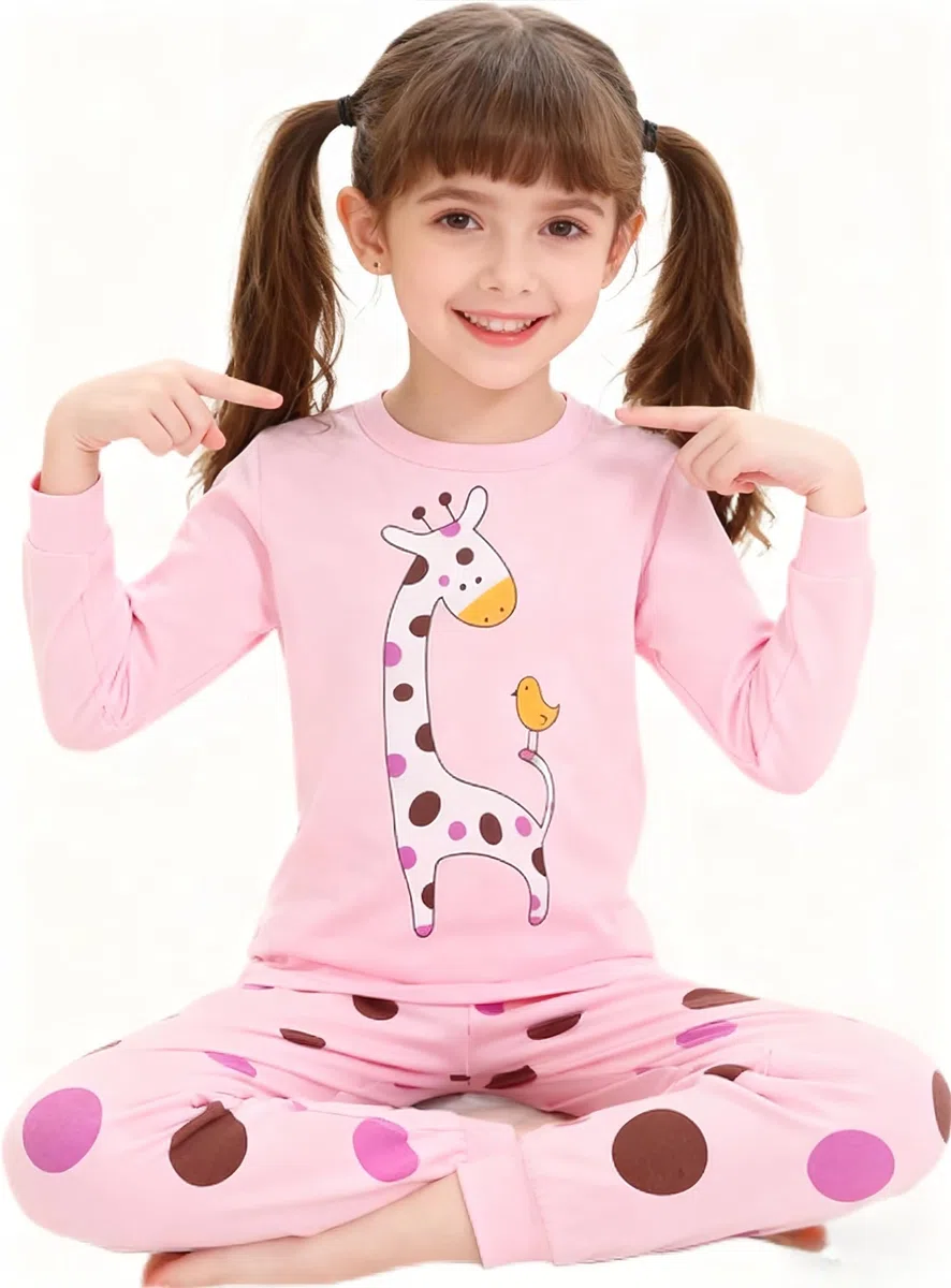 Pigiama Bambina Unicorno Pigiama per Bambini Cotone Manica Lunga Set Pigiama 3-13 Anni