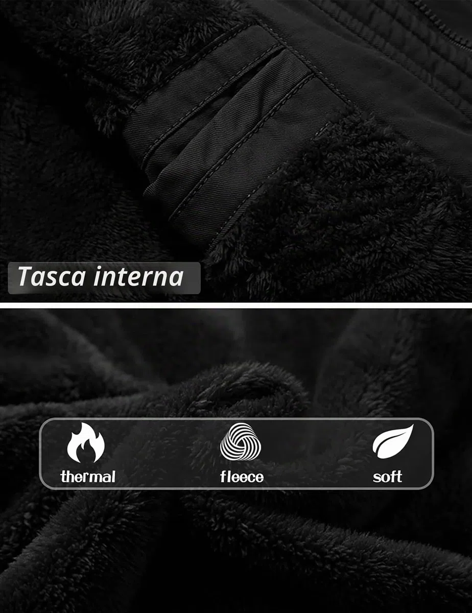 TACVASEN Uomo Giacca Militare Invernale Jacket Casual Interno in Pile Caldo collo in Piedi