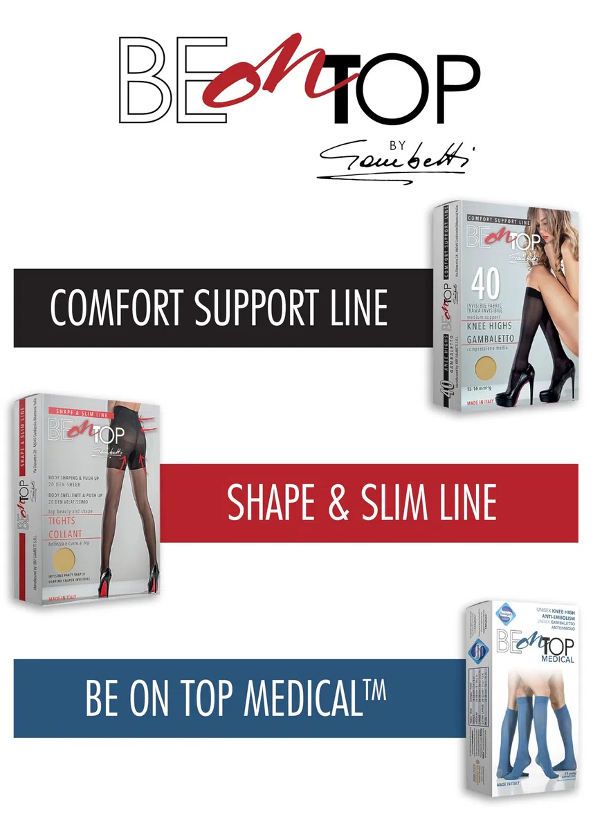 BeOnTop Calze Autoreggenti Compressione Graduata 70-140 Denari - Comfort Support Line Donna by Gambetti - Made in Italy