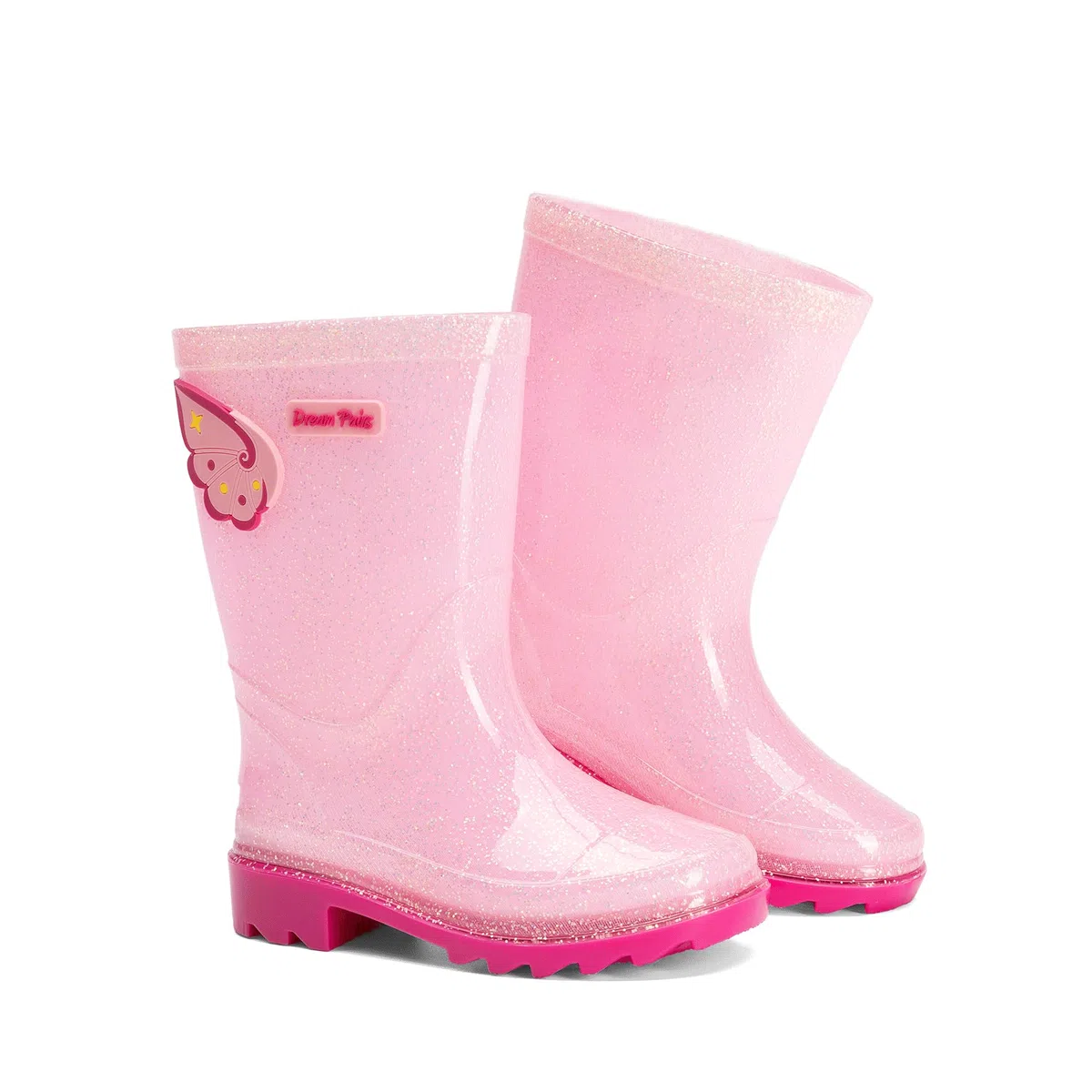 DREAM PAIRS Stivali da Pioggia con Paillettes per Bambine, con Suola Antiscivolo e Fodera Comoda, per Bambine e Bambini