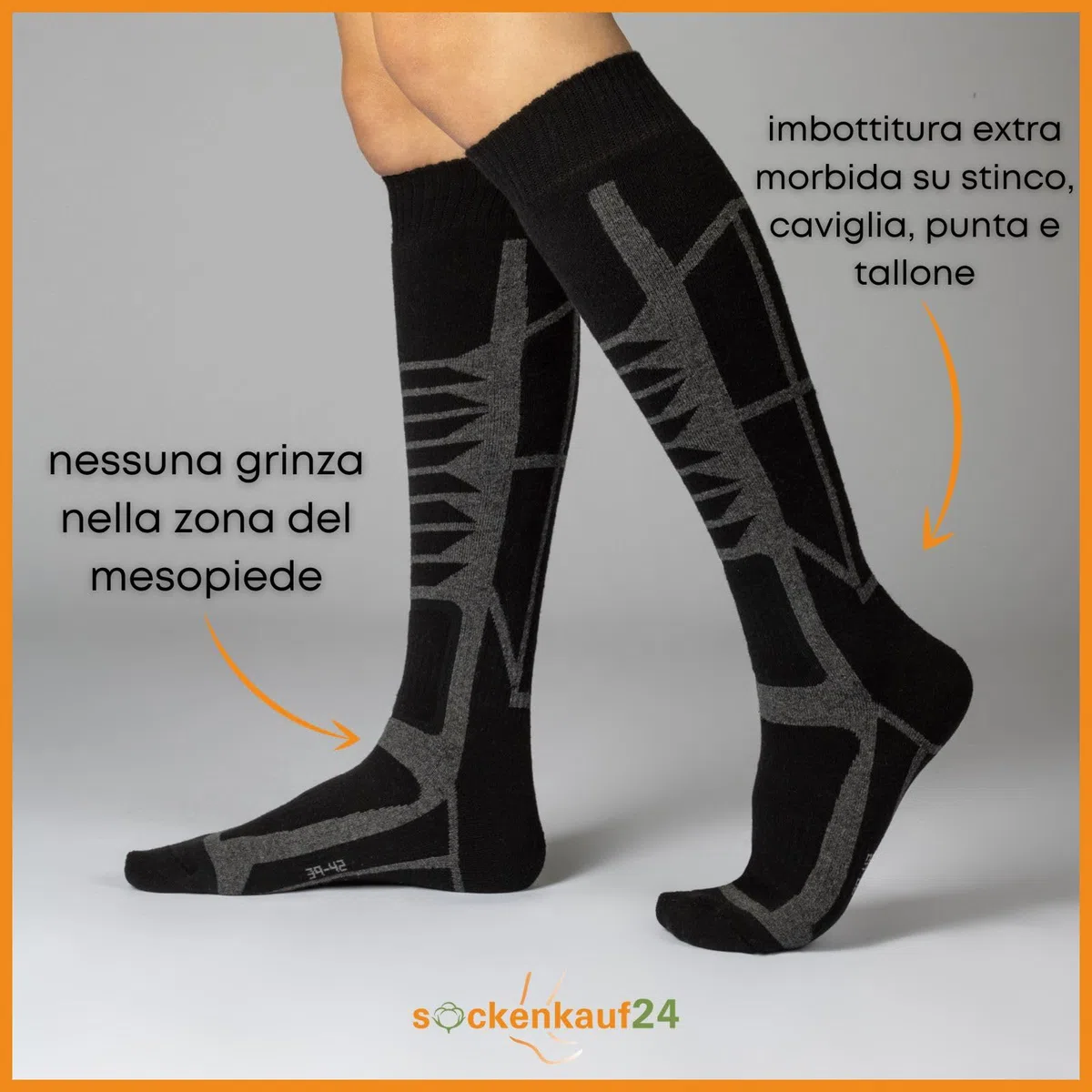 sockenkauf24 2 Paia Calze da Sci Uomo e Donna Termiche, Tecniche e Traspiranti