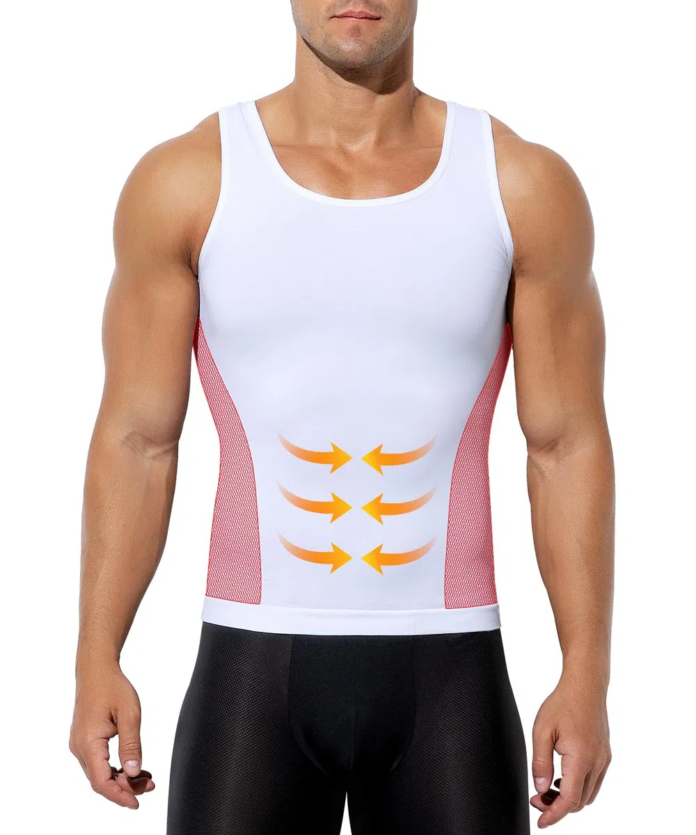 Casey Kevin Canotta Compressione Uomo Contenitiva Canottiera Dimagrante Uomo Snellente Fitness Canottiera Shapewear Fascia Pancia Canottiera