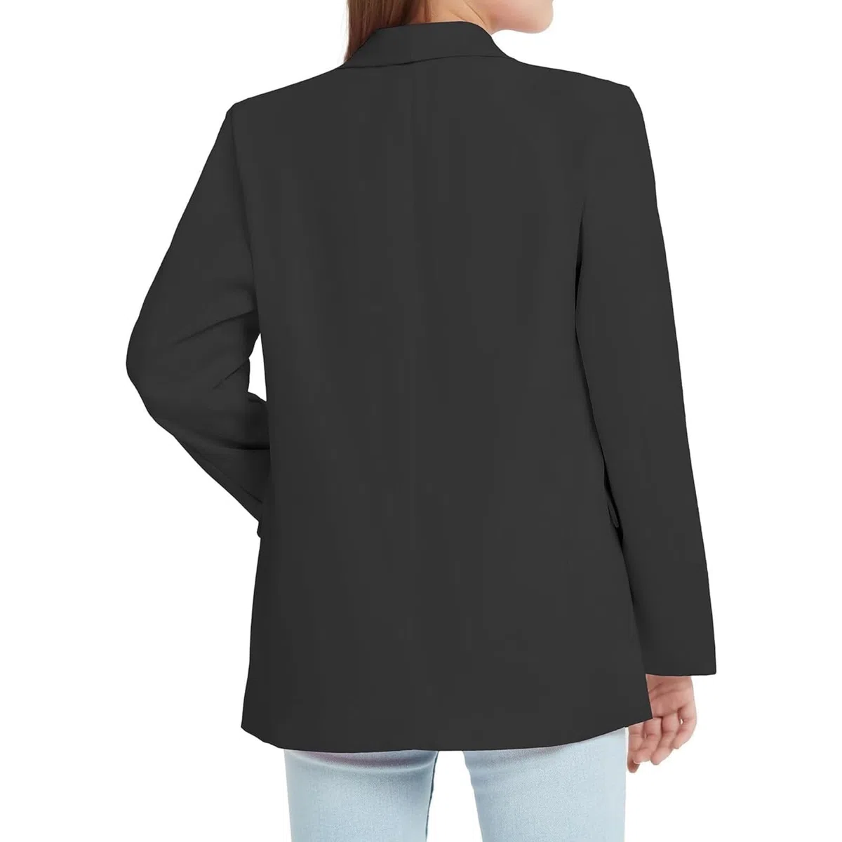 Blazer Bambina Elegante Giacca da Abito Maniche Lunghe Collo a Risvolto con Tasca Interna Aperto Davanti e Casual Lavoro Ufficio Open Front Giacca Primavera Caso Giubbotto Formale Aperto per 3-14 Anni