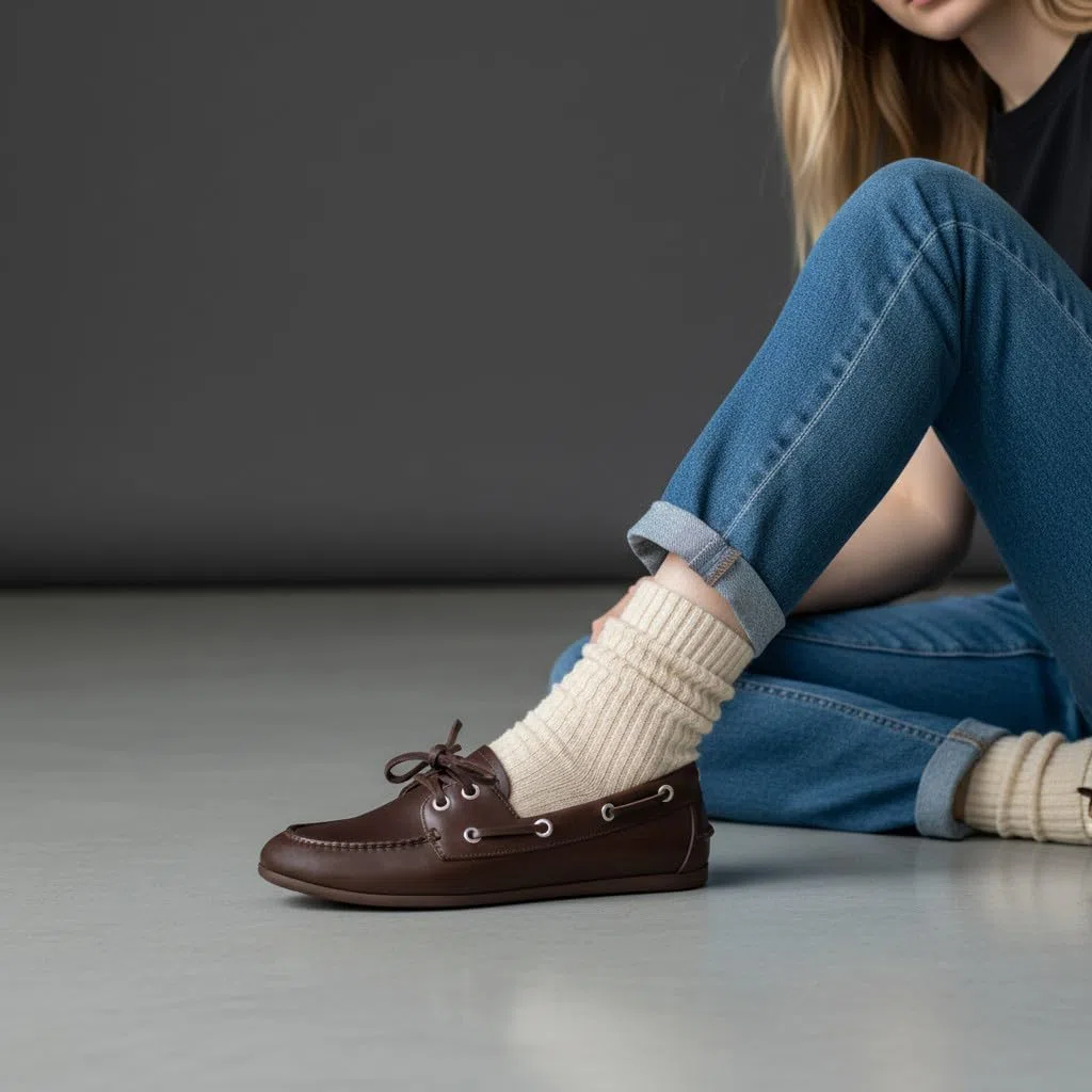 CUSHIONAIRE Anchor - Scarpe da Nautico Leggere da Donna, Mocassini Senza Lacci con Motivo Nautico, Larghezza Disponibile