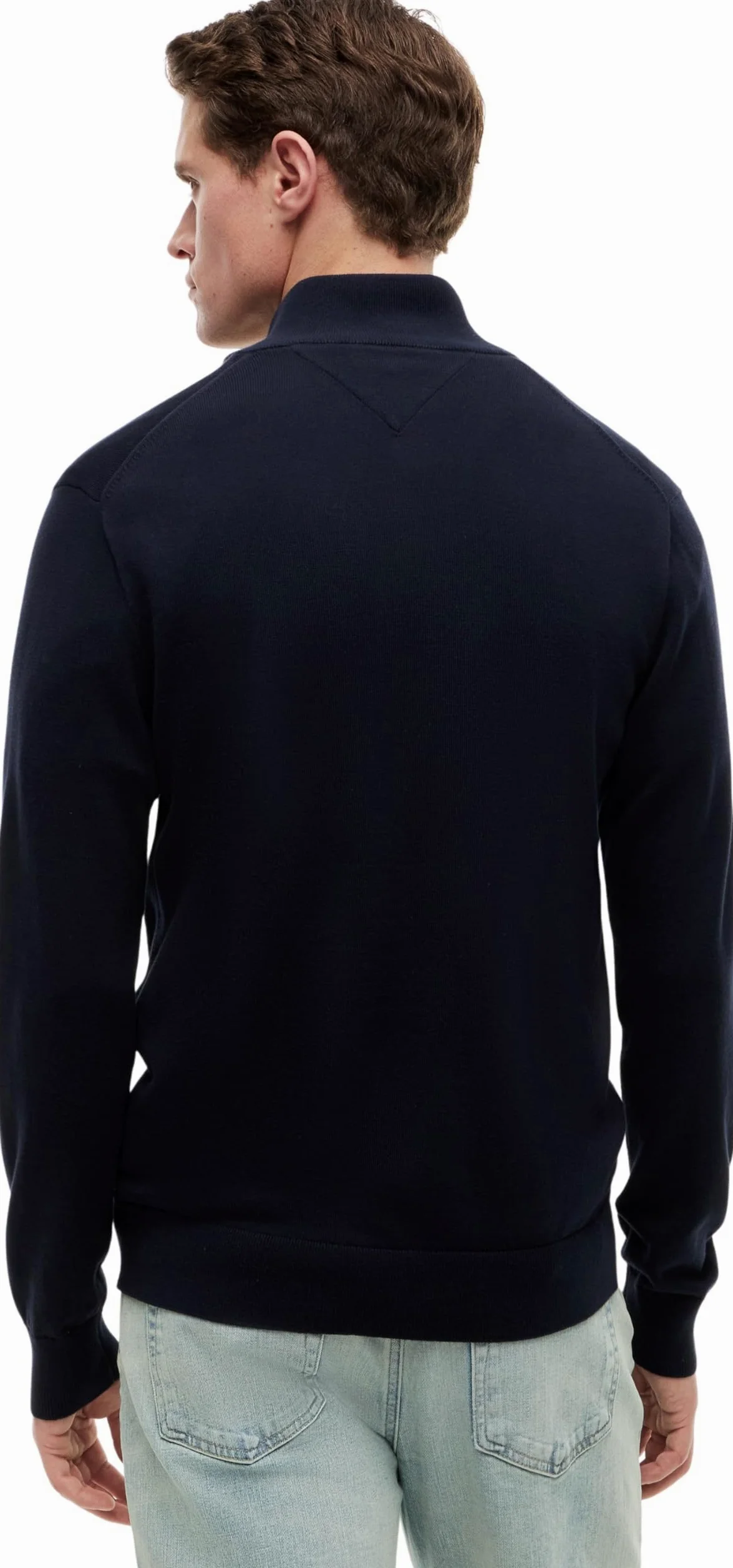 Tommy Hilfiger Uomo Pullover con Cerniera Essential Cotton Zip Thru Collo alla Coreana