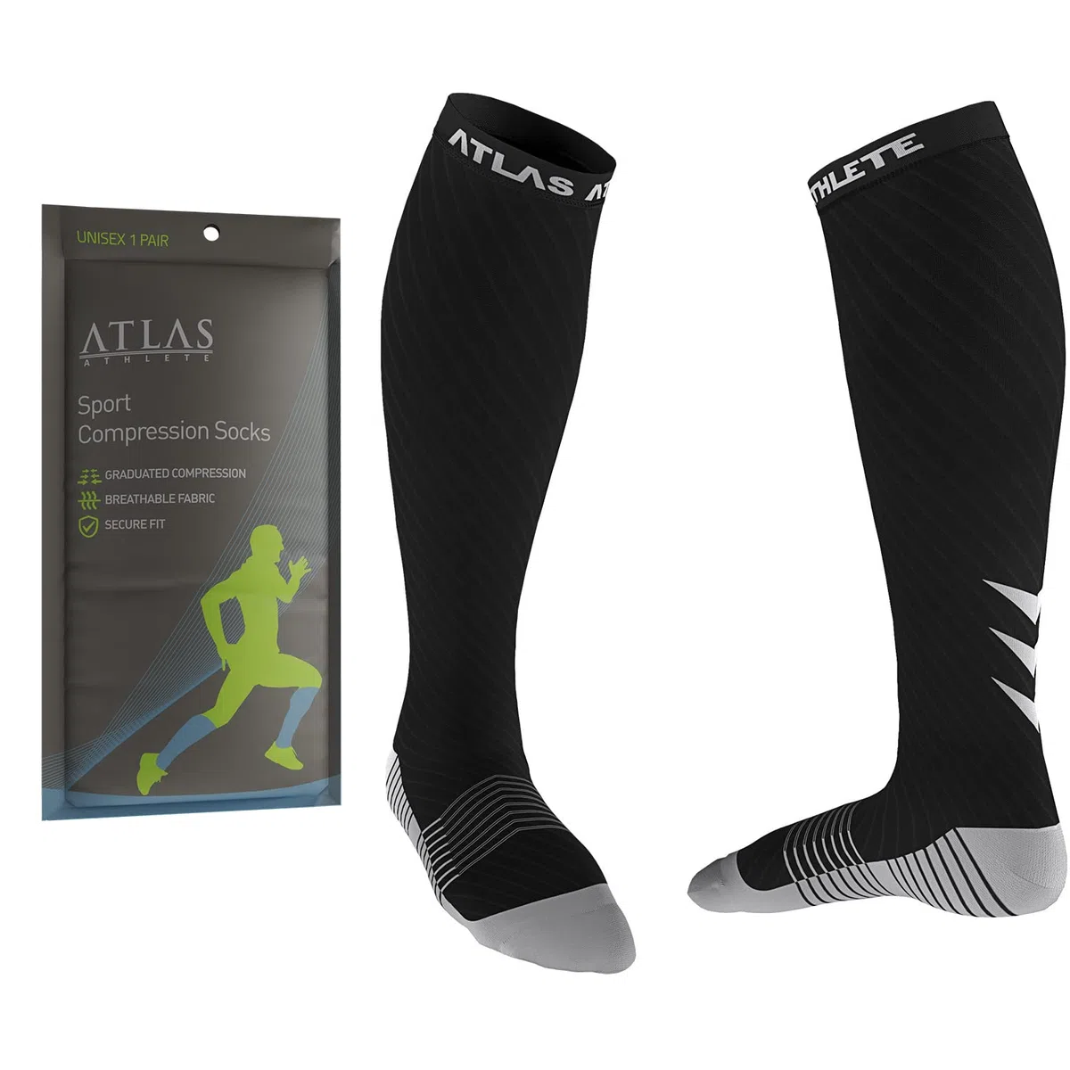 Calze Compressione Graduata Donna Uomo - Gambaletto Calze Elastiche a Compressione per Corsa, Ciclismo, Infermieri, Aereo, CrossFit - 1 Paio