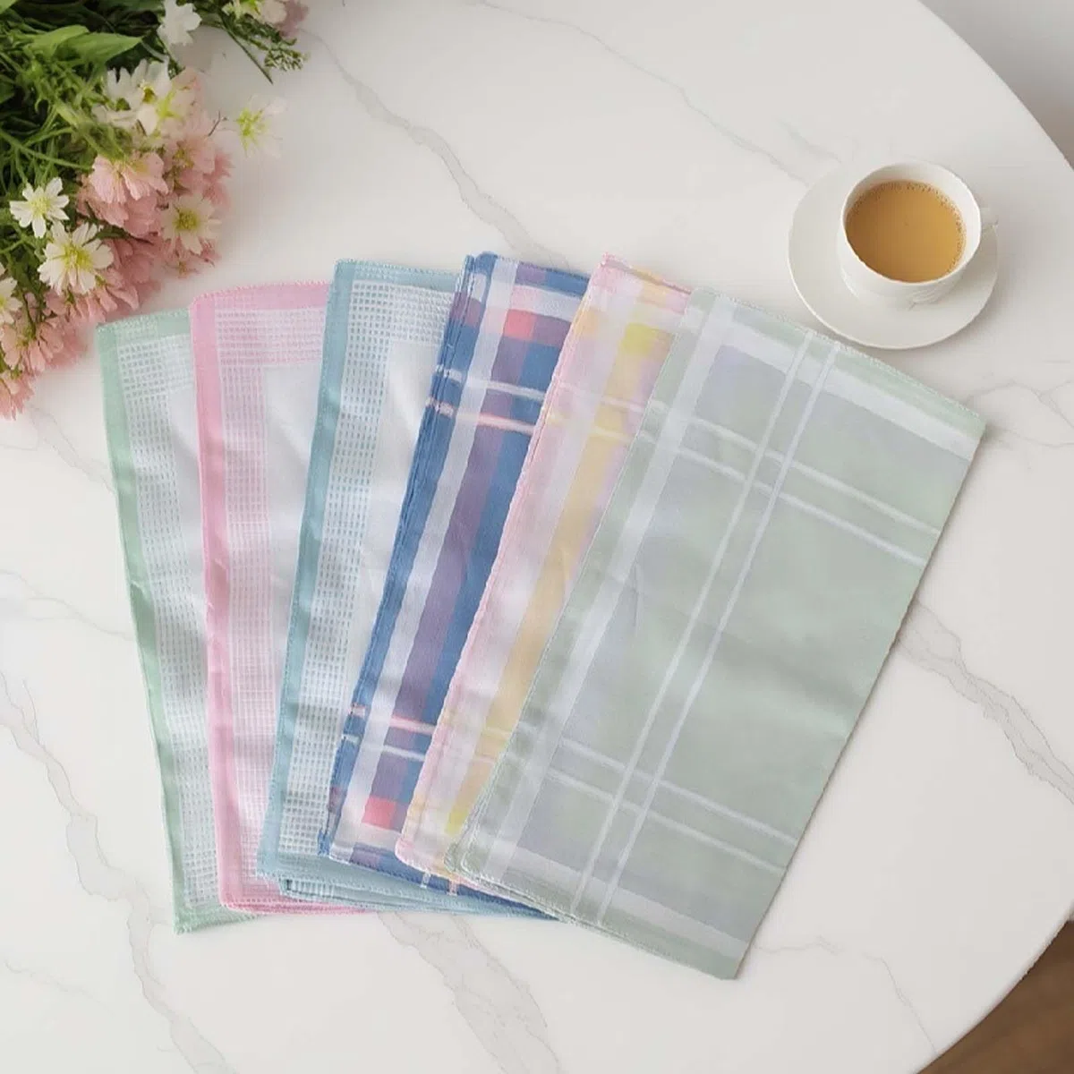 15 Fazzoletti di Stoffa in Cotone 100% - Morbidi e Assorbenti, 29x29 cm - Fazzoletti Riutilizzabili Ecologici per Viso e Naso, Ideali per Pelli Sensibili, Viaggio e Regalo