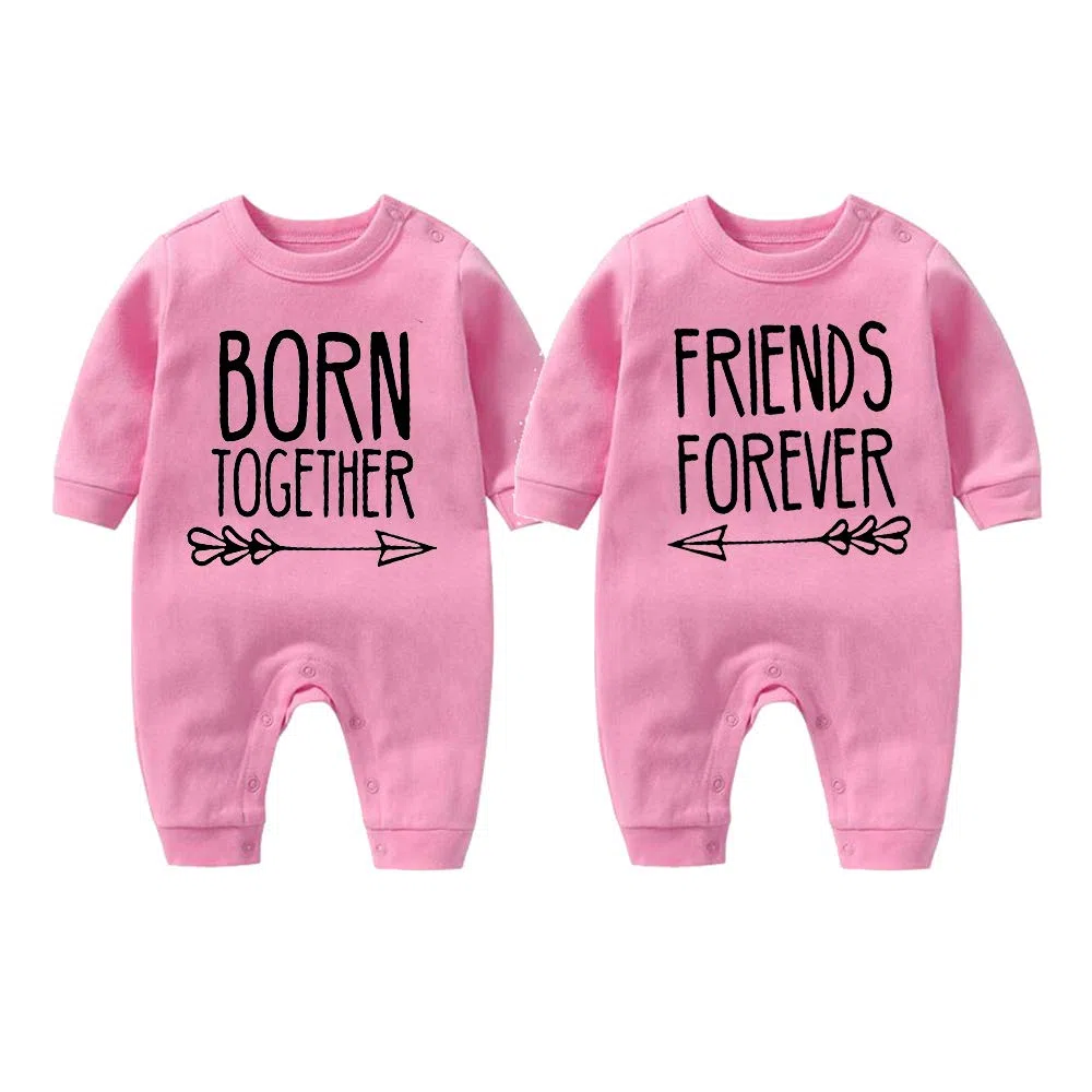 2 Tutine Per Neonati Gemelli Body Per Bambina Best Friend Born Together Bambino Neonato Divertenti Body Per Neonato Gemelli