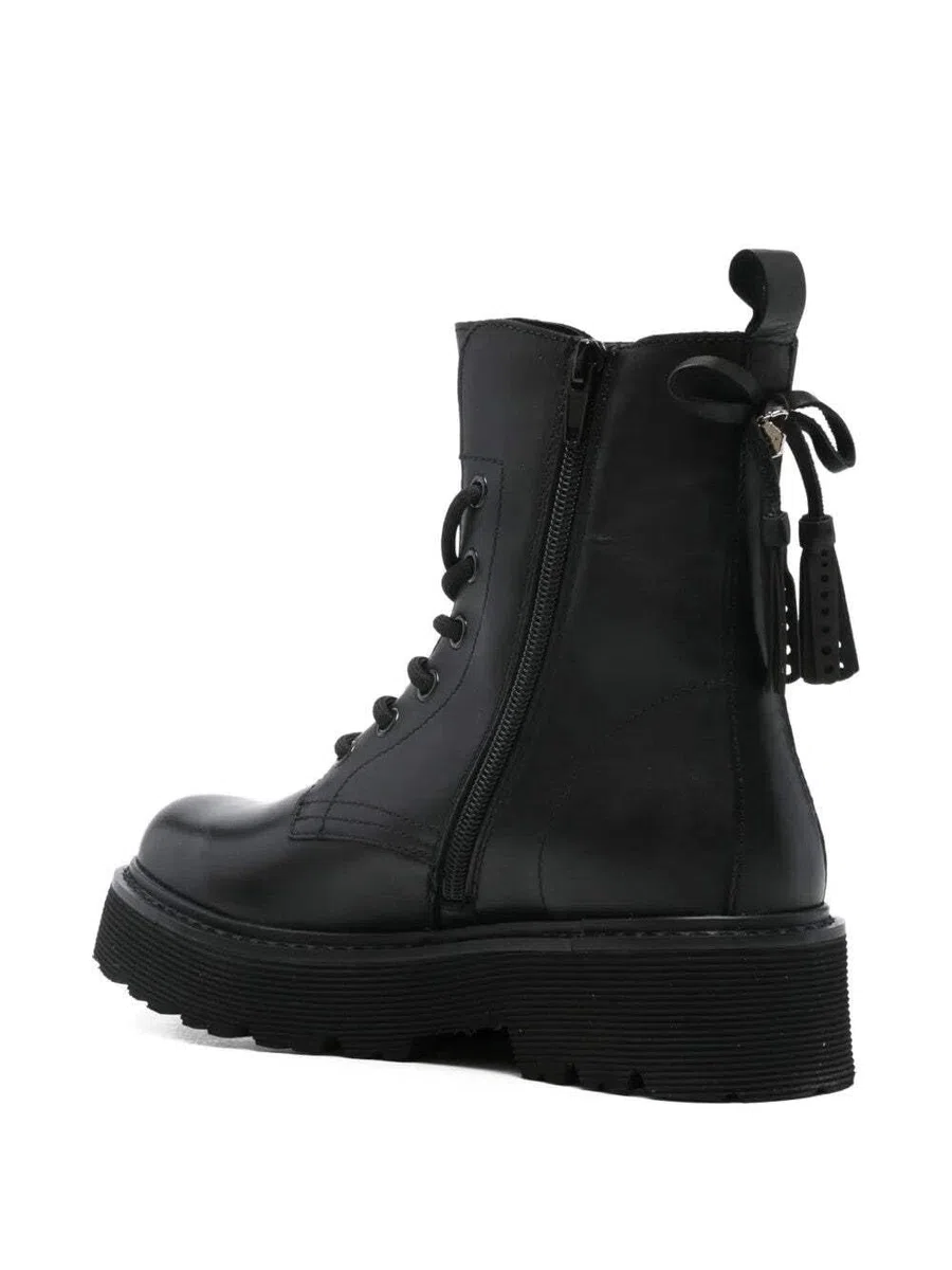 Cult CLW434901, Stivaletti Donna in Pelle Nera, Tacco 4,5 cm, Plateau 3 cm, Altezza Gambale 16,5 cm