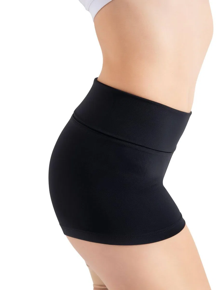 Capezio - Team Basic Boyshort con Cintura Pieghevole, Pantaloncini Donna