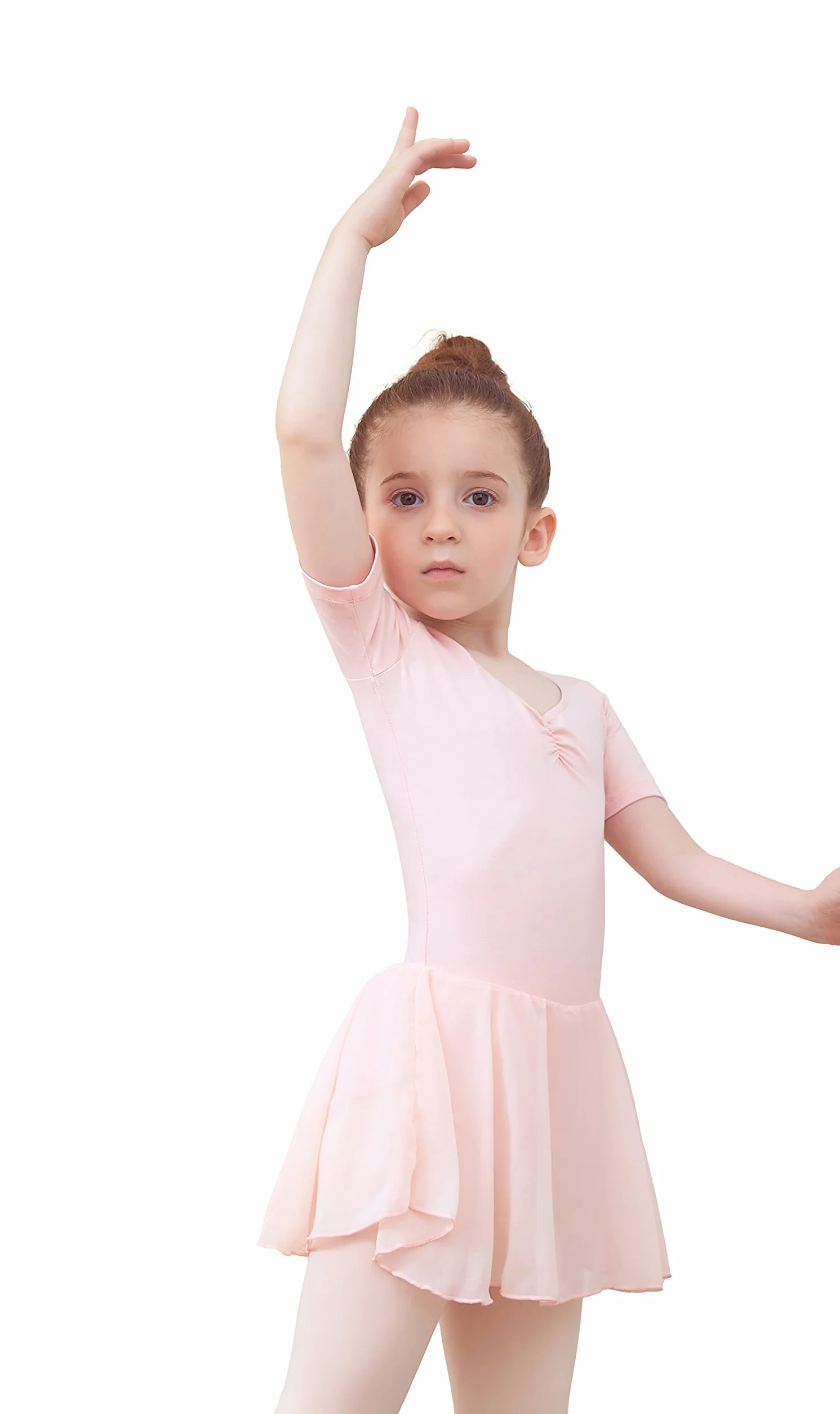 Ragazza Vestito da Balletto Body Danza Tutu da Balletto Leotard Vestito Ginnastica Manica/Lunga Corta Ballet Outfit con Chiffon Gonna