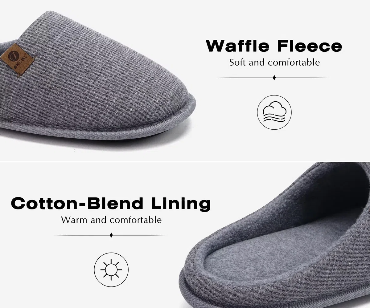 ONCAI Pantofole da Uomo Invernali Ciabatte da Casa con Memory Foam Calde Pelliccia Sintetica Cotone Scarpe Accogliente Antiscivolo Suola EU Dimensione 40-49