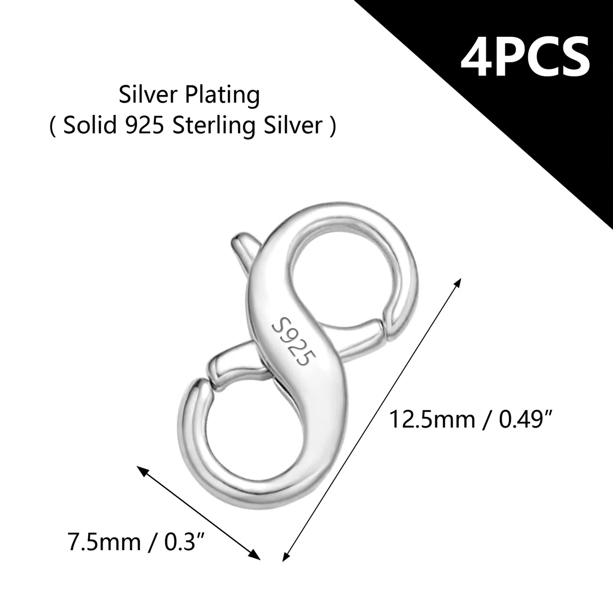 chiusure per braccialetti, 4 pcs aragosta artiglio fermagli, chiusura aragosta extender, chiusure per collane, onnettore per braccialetti e collane, estensori per gioielli fai da te