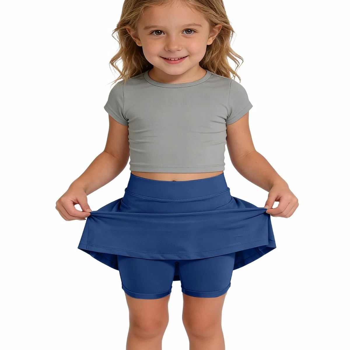 Gonna-Pantaloncino Sportivo da Bambina con Pantaloncini e Tasche per Giocare a Tennis e Cheerleading, Tessuto Elasticizzato e Confortevole