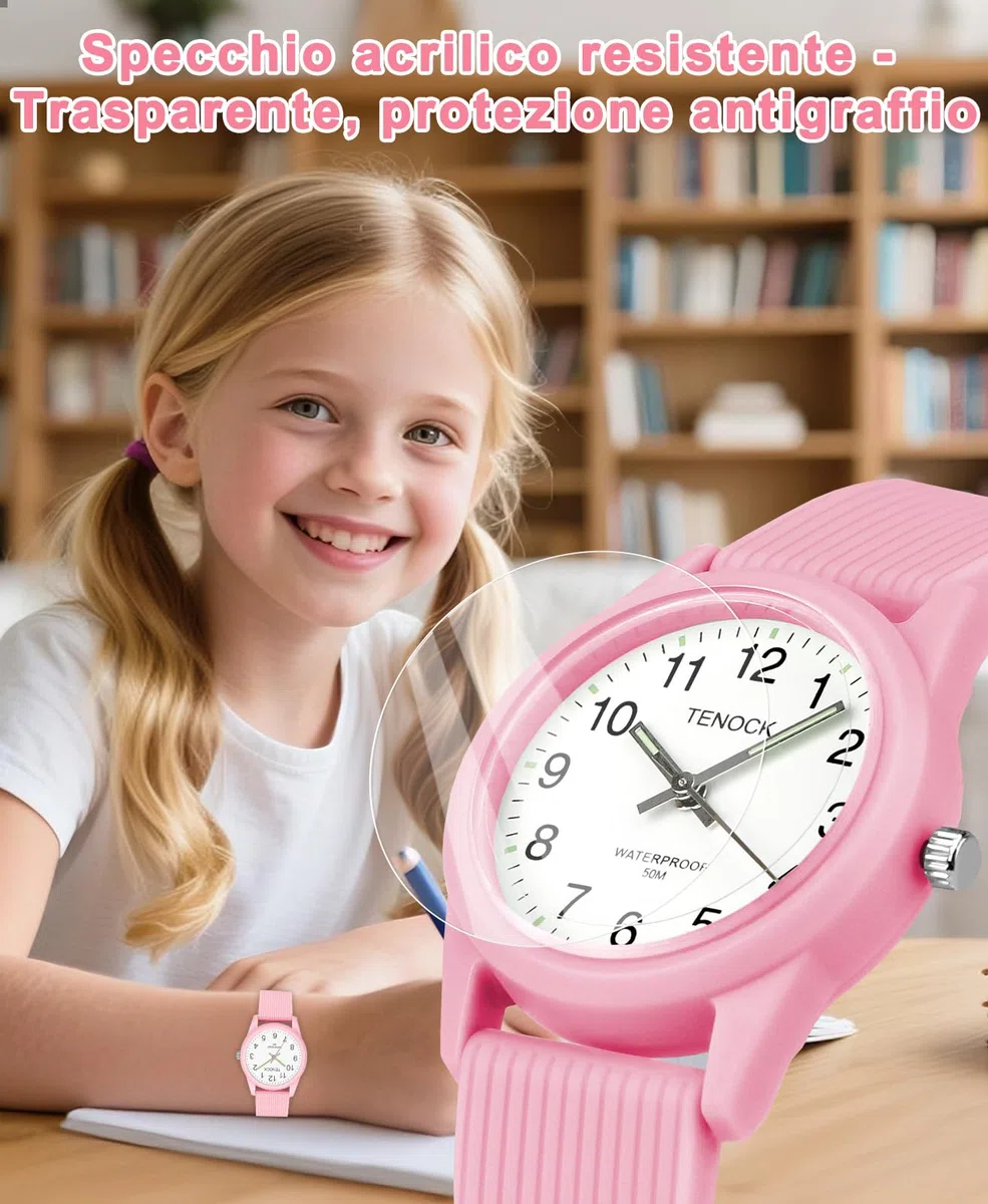 OROLOGI PER BAMBINI PER RAGAZZI RAGAZZE L'APPRENDIMENTO DEL TEMPO 50M IMPERMEABILE OROLOGIO PER BAMBINI FACILE DA LEGGERE PER ETÀ 4-12 BAMBINI GRANDI REGALI DI COMPLEANNO