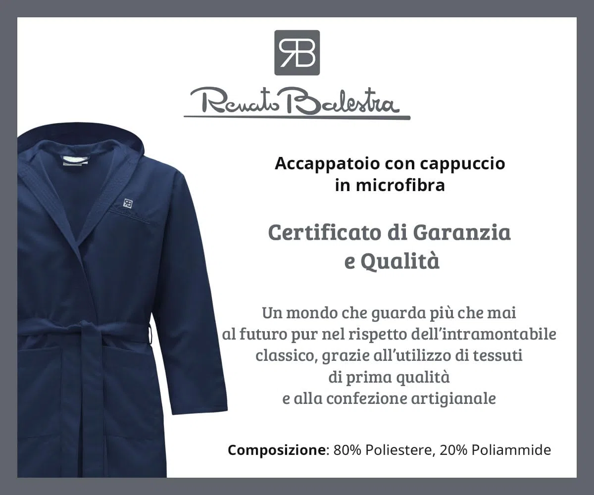 Renato Balestra Accappatoio Microfibra Unisex Limited Edition |Accappatoio in microfibra Asciugatura Veloce, Mare Piscina Palestra. Limited Edition