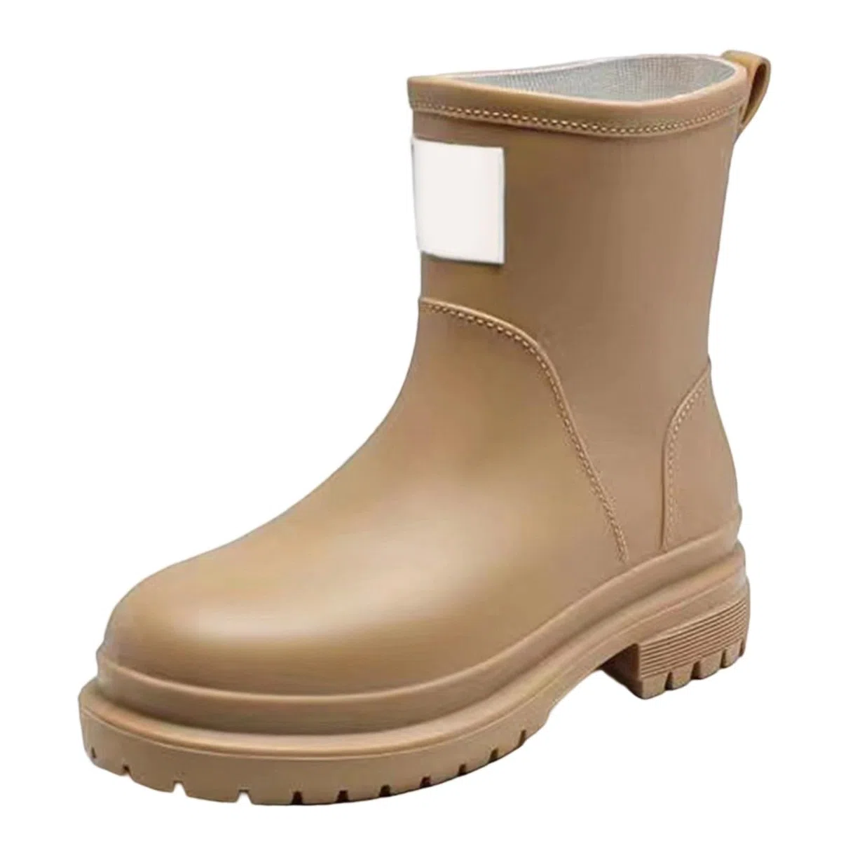 Generisch Stivali di gomma da donna eleganti scarpe da pioggia da donna con polpaccio medio, suola spessa, resistenti stivaletti corti per tutti i giorni, attività all'aria aperta, eleganti e piatte