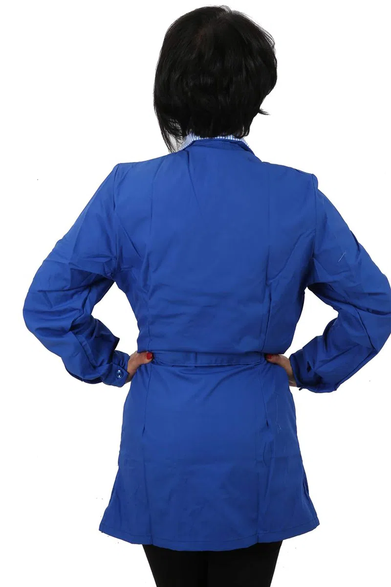 Camice MAESTRA Asilo Casacca da Lavoro Donna Corto Blu Manica Lunga Made in Italy