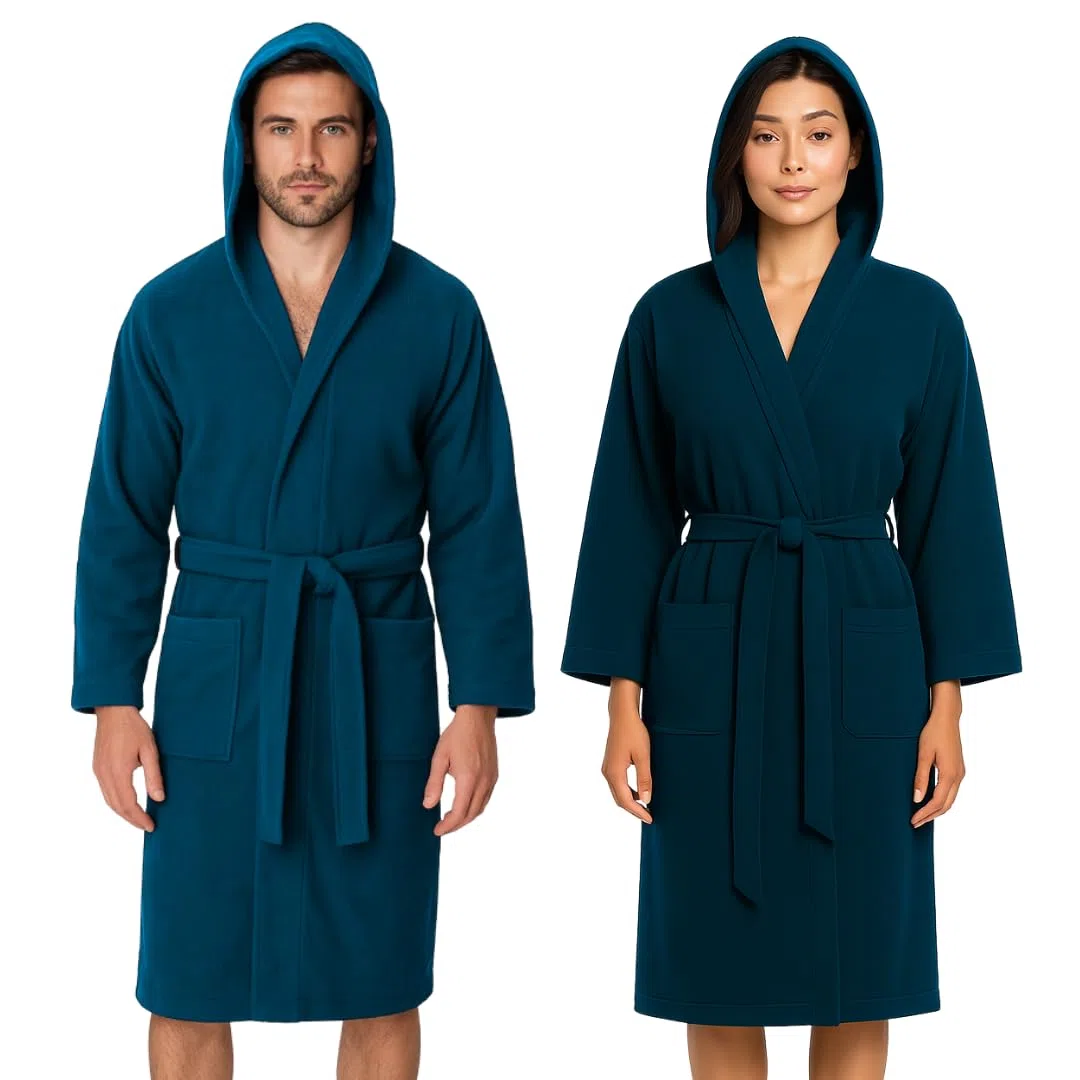Jenny Sesal - Accappatoio Uomo e Donna in Microfibra Morbido, Leggero, Salvaspazio, a Rapida Asciugatura con Cappuccio, Tasche, Cintura a Passanti e Gancio