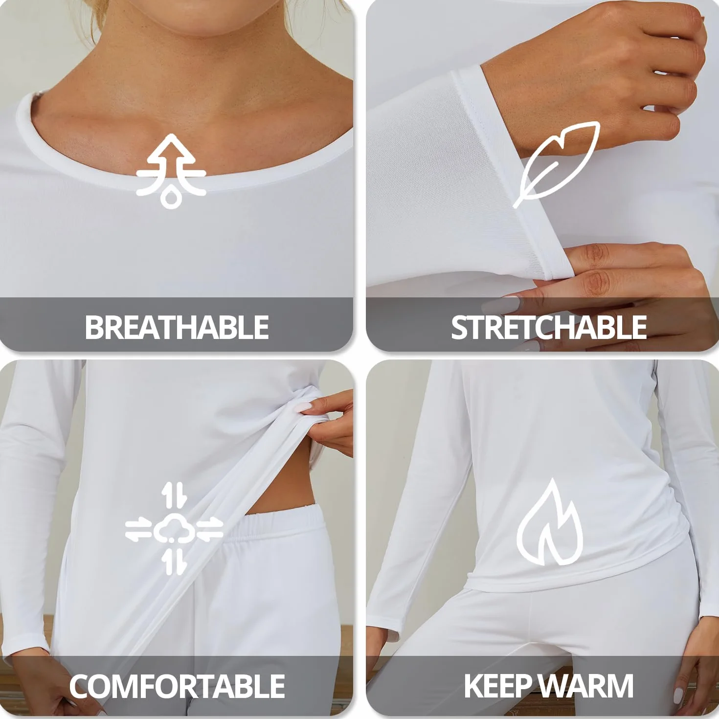 Channo Strato Base Termico Donna Morbido Leggero Caldo e Traspirante Disponibile Come Maglia Pantaloni o Set