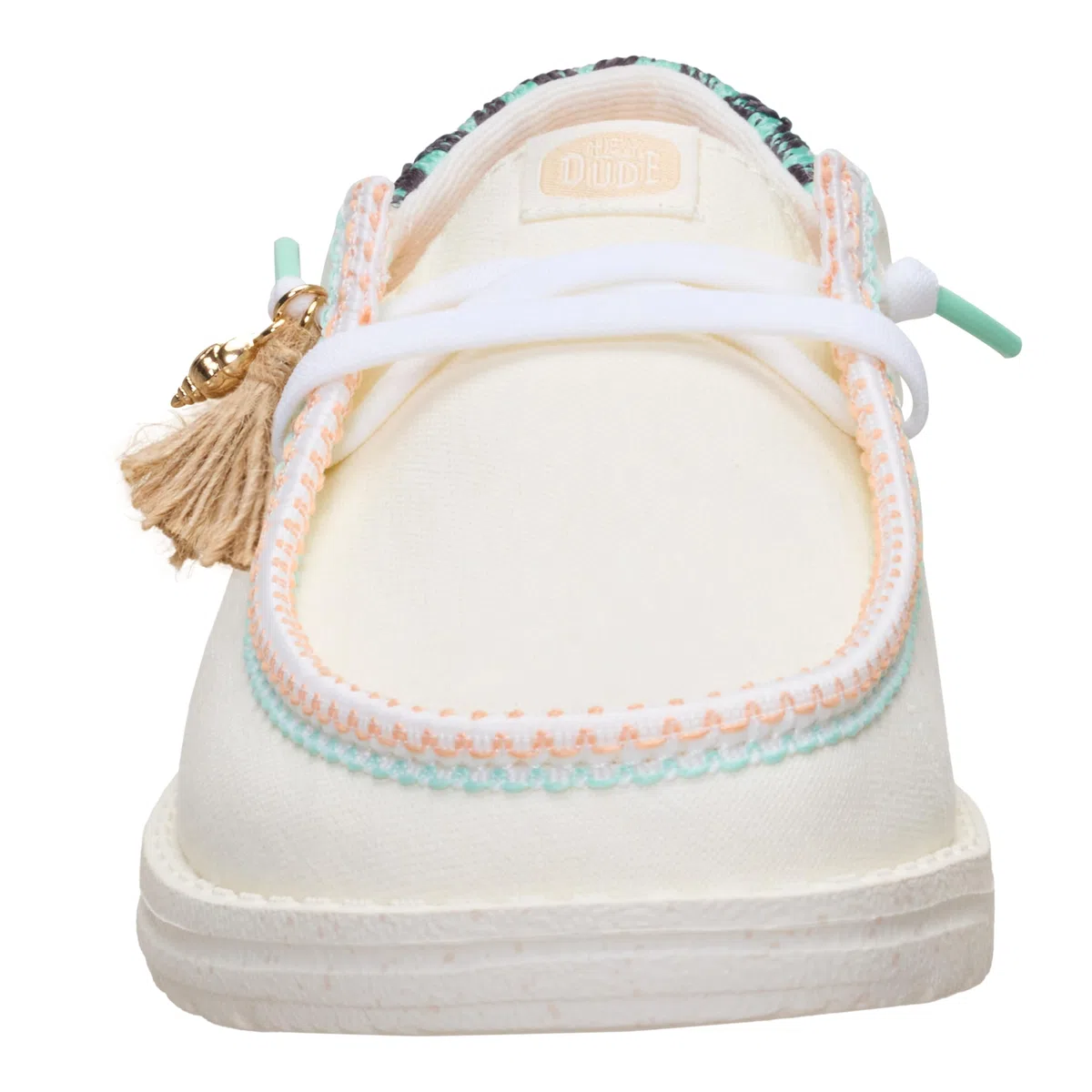 HEYDUDE Wendy Funk - Scarpe da spiaggia da donna, leggere, senza lacci, con lacci elastici e dettaglio con nappe