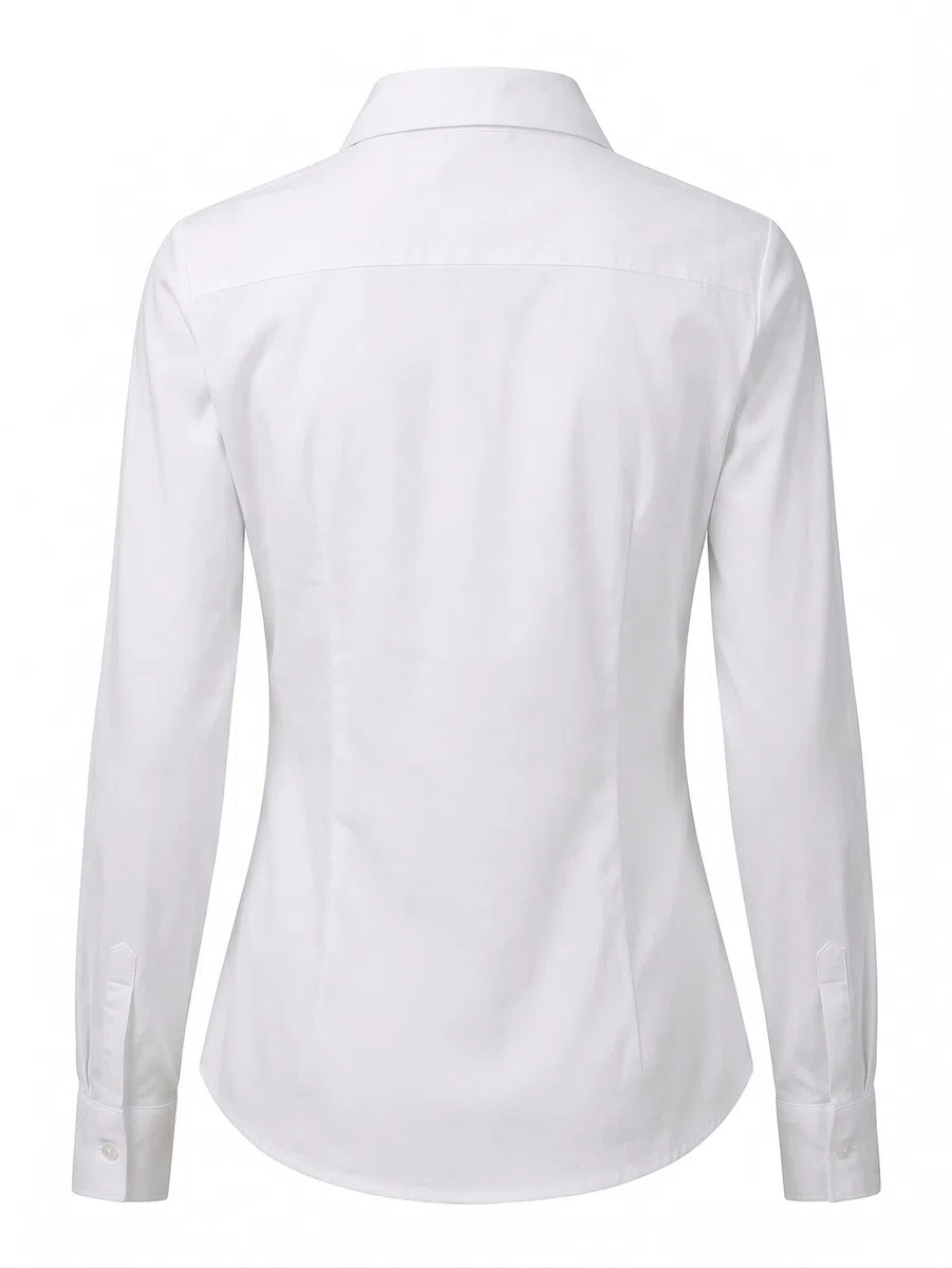 Camicia Donna Elegante Cotone Elasticizzato Camicetta Blusa Aderente Ufficio Casual Manica Lunga Slim Fit