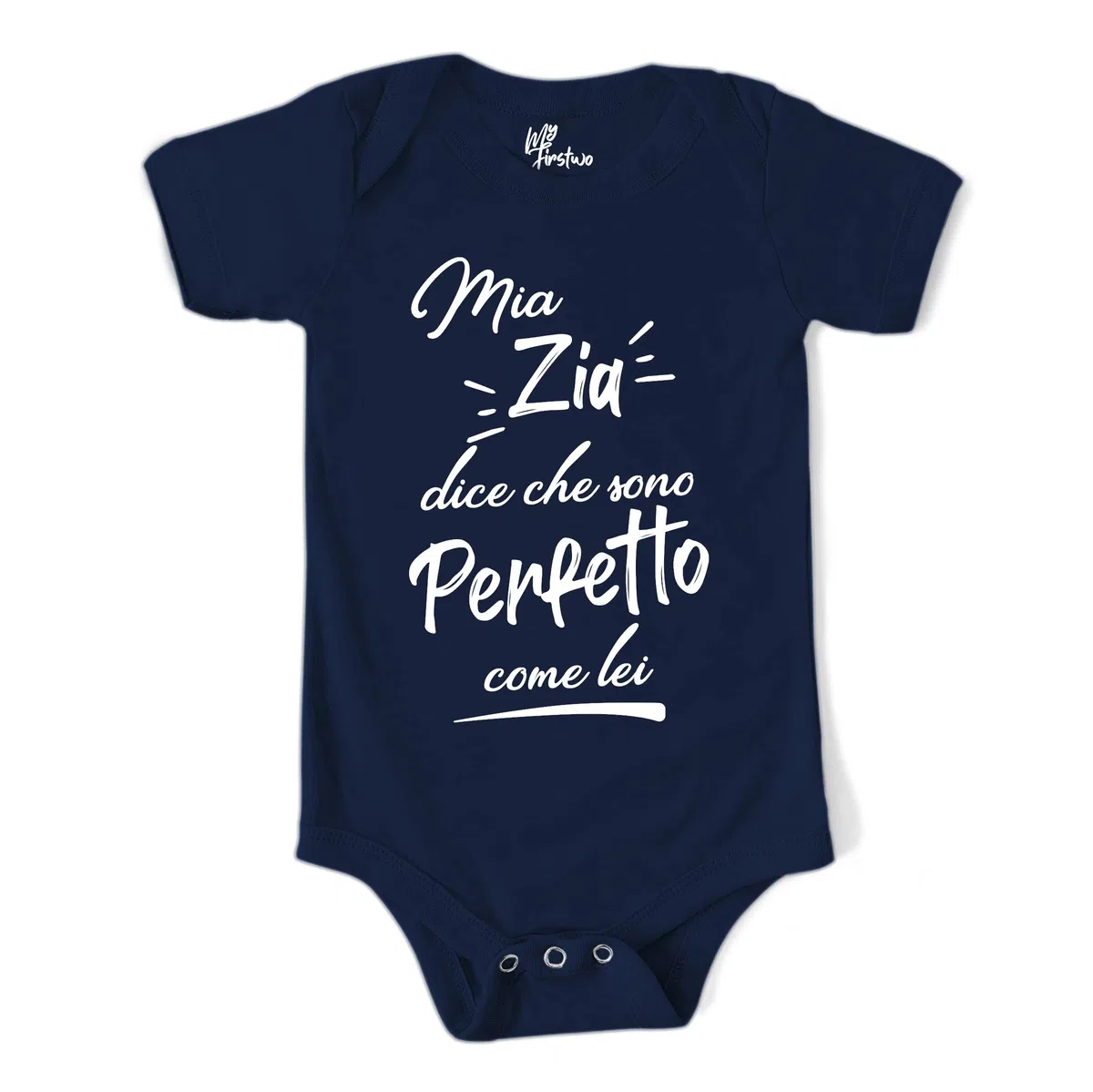 Body Neonato Divertente Perfetto come la Zia – Baby Body Manica Corta in Cotone 100% Morbido e Delicato sulla Pelle - Simpatica Idea Regalo per Baby Shower e Nascita